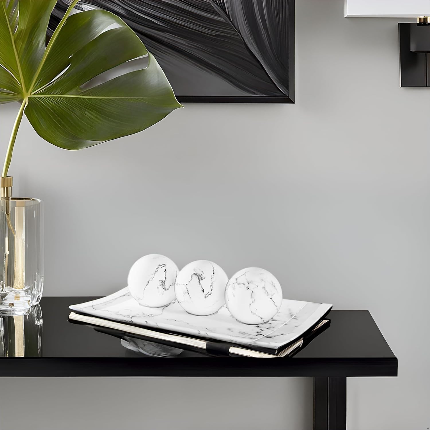Creative Scents Decorative Marble Bowl and Orb Set