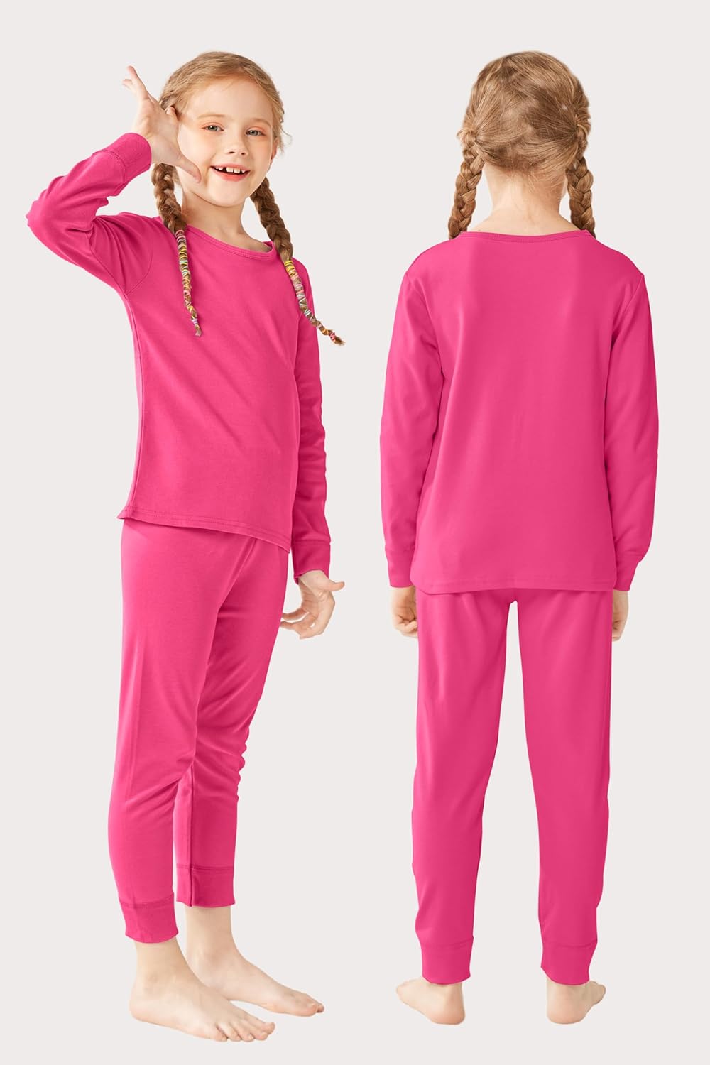 Resinta Toddler Girls Thermal Underwear Set - Warm Cotton Long Johns for Winter