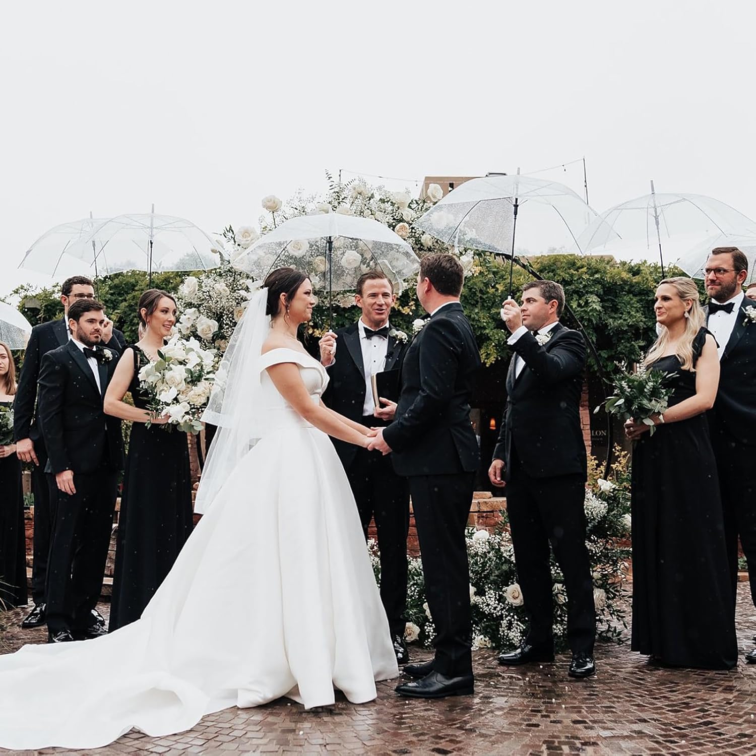 14 Pack Clear Wedding Umbrellas for Bride Groom Photography