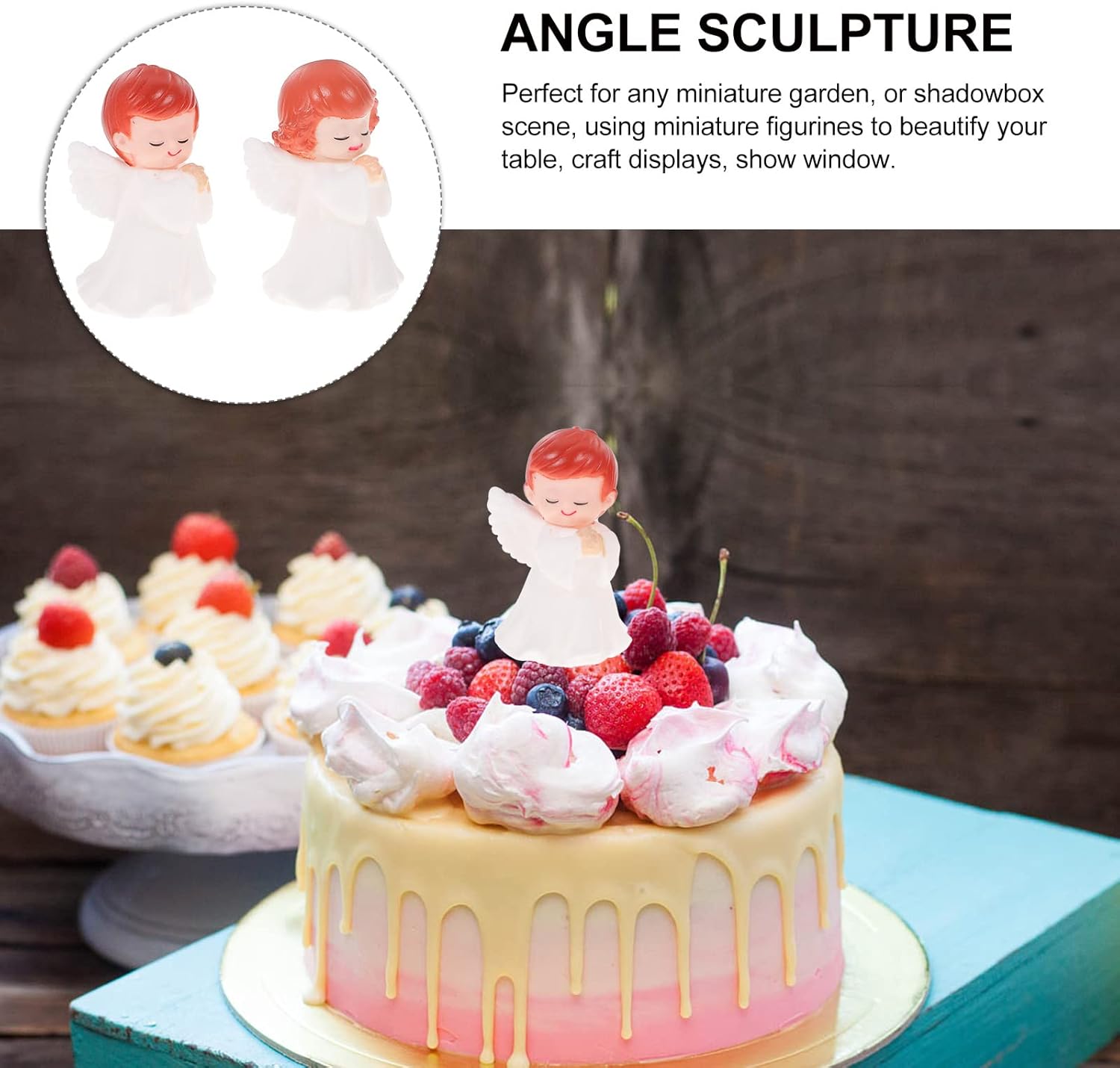 jojofuny Angel Candle 2 Pcs Mini Angels Figurines 1