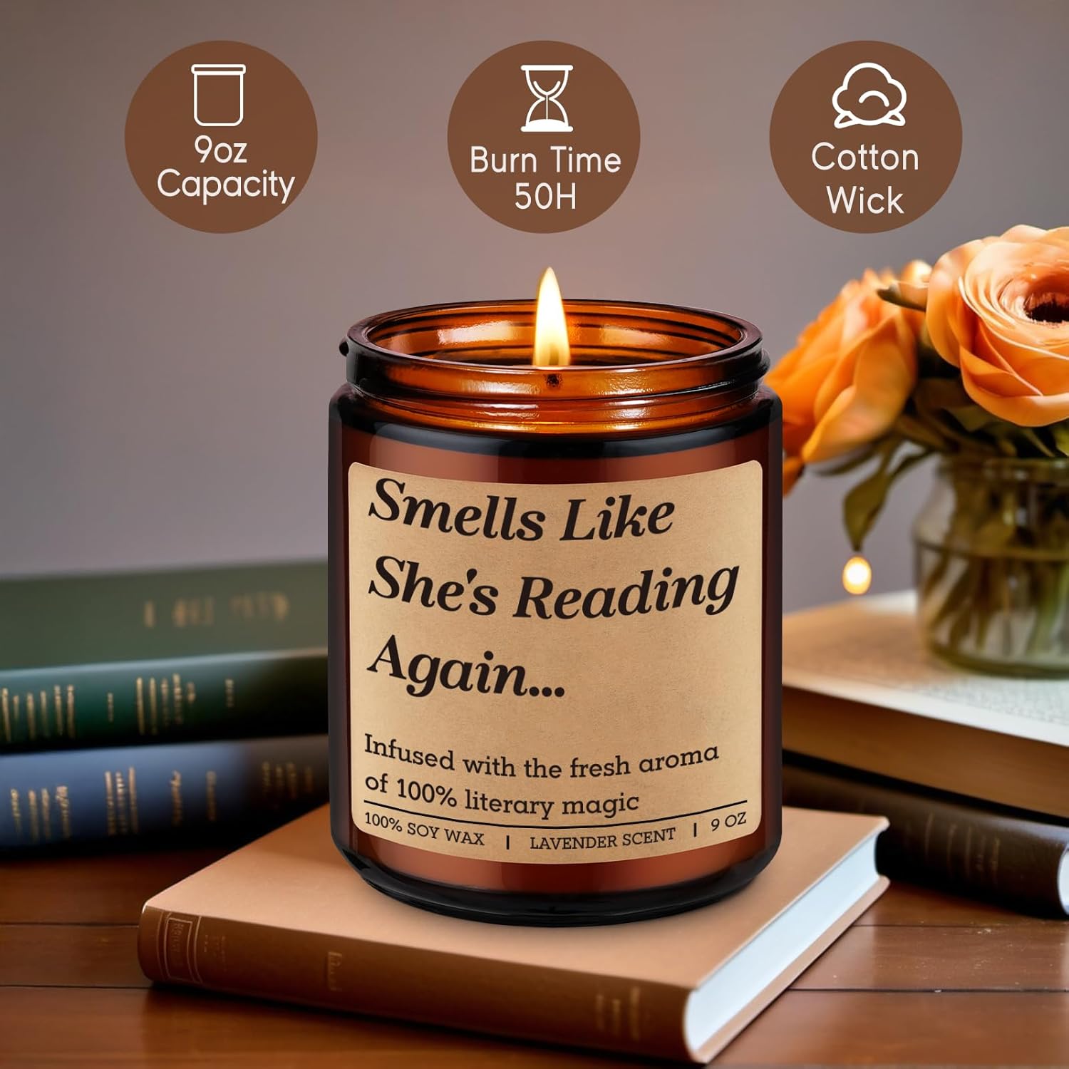Fairys Gift Literary Candle for Book Lovers 1