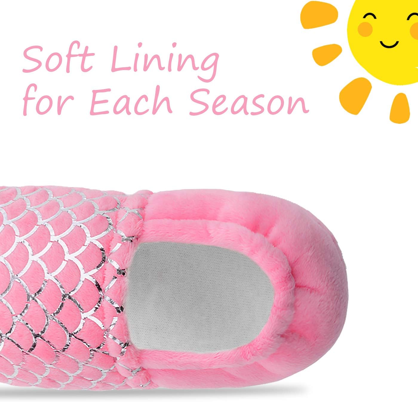 MIXIN Cute Kids Slippers with Memory Foam and Rubber Sole