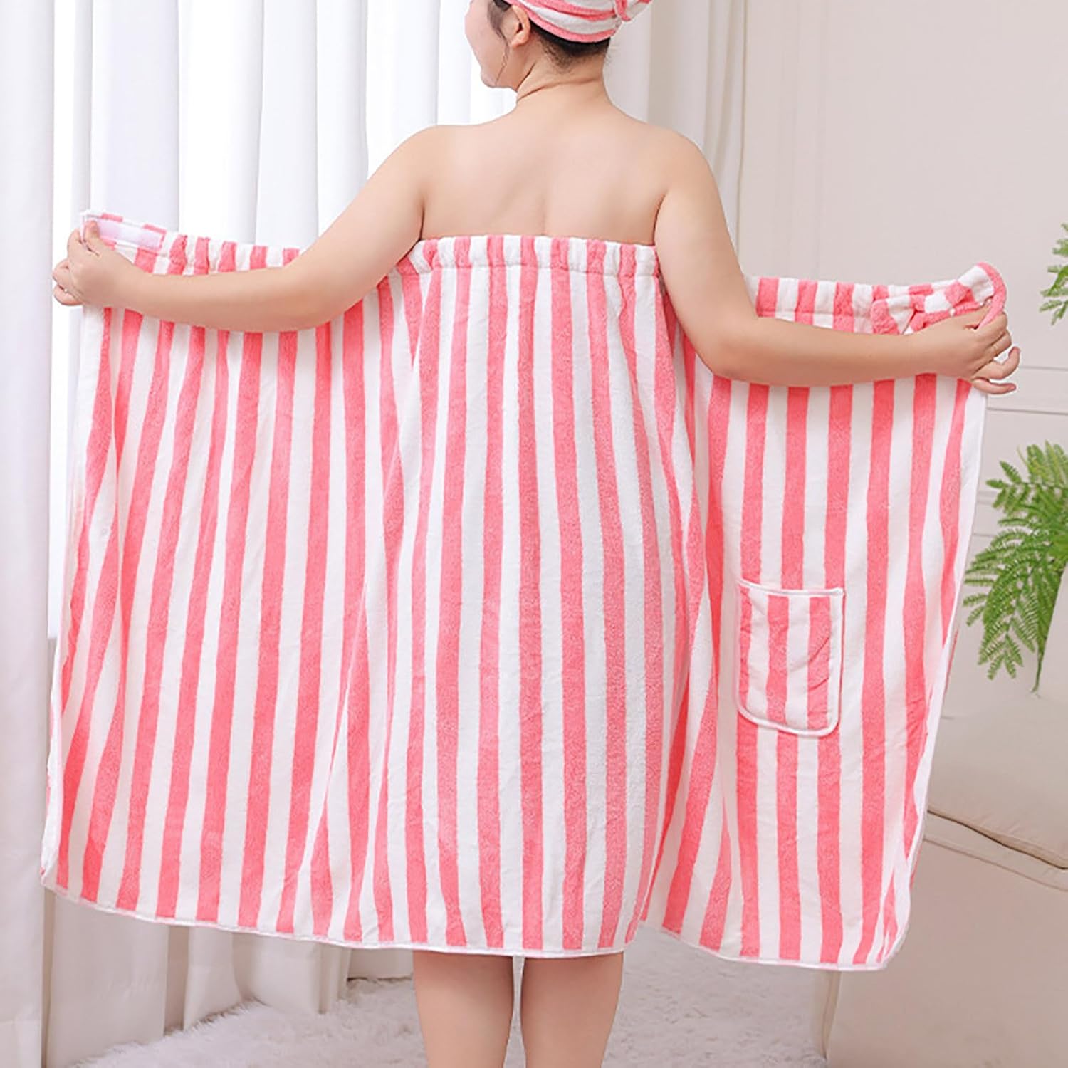 Oplxuo Plush Towel Wrap for Women and Girls 1