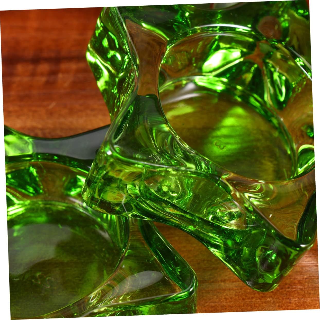 Garneck 2 Pcs Glass Star Candlestick Holder Decor