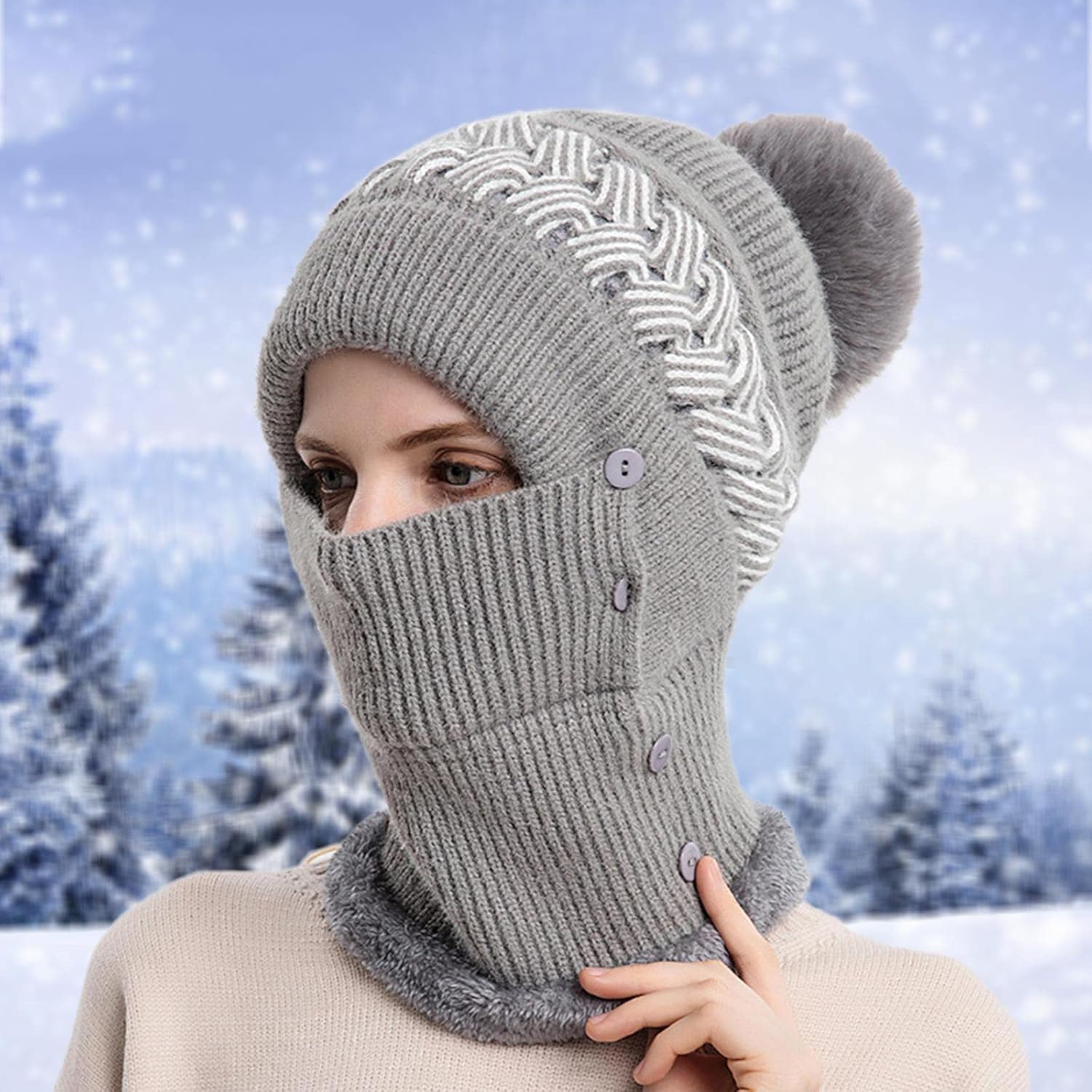 Women Wind-Resistant Balaclava Ski Mask Thermal Hood