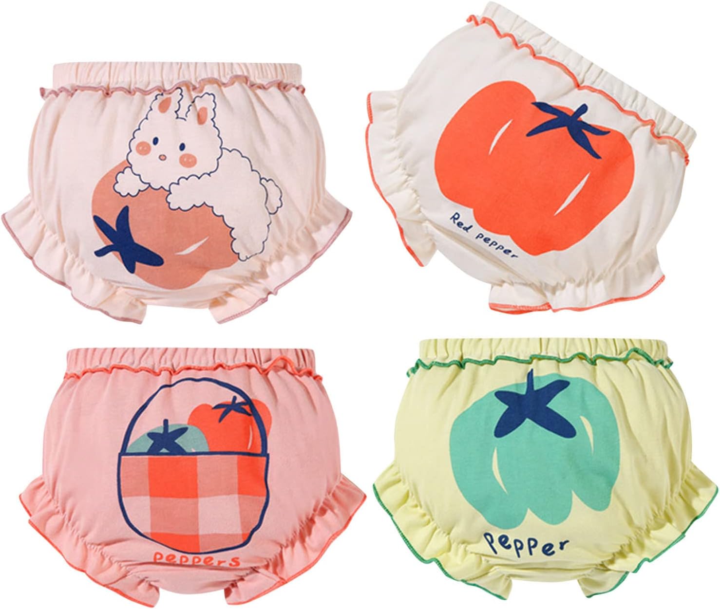 Generic Baby Ruffle Bloomers 4-Pack Newborn Girl Shorts