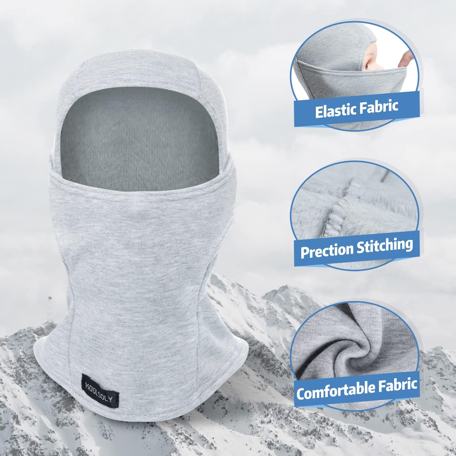 KOOLSOLY Kids Balaclava Face Mask - Winter Hat for Cold Weather Skiing