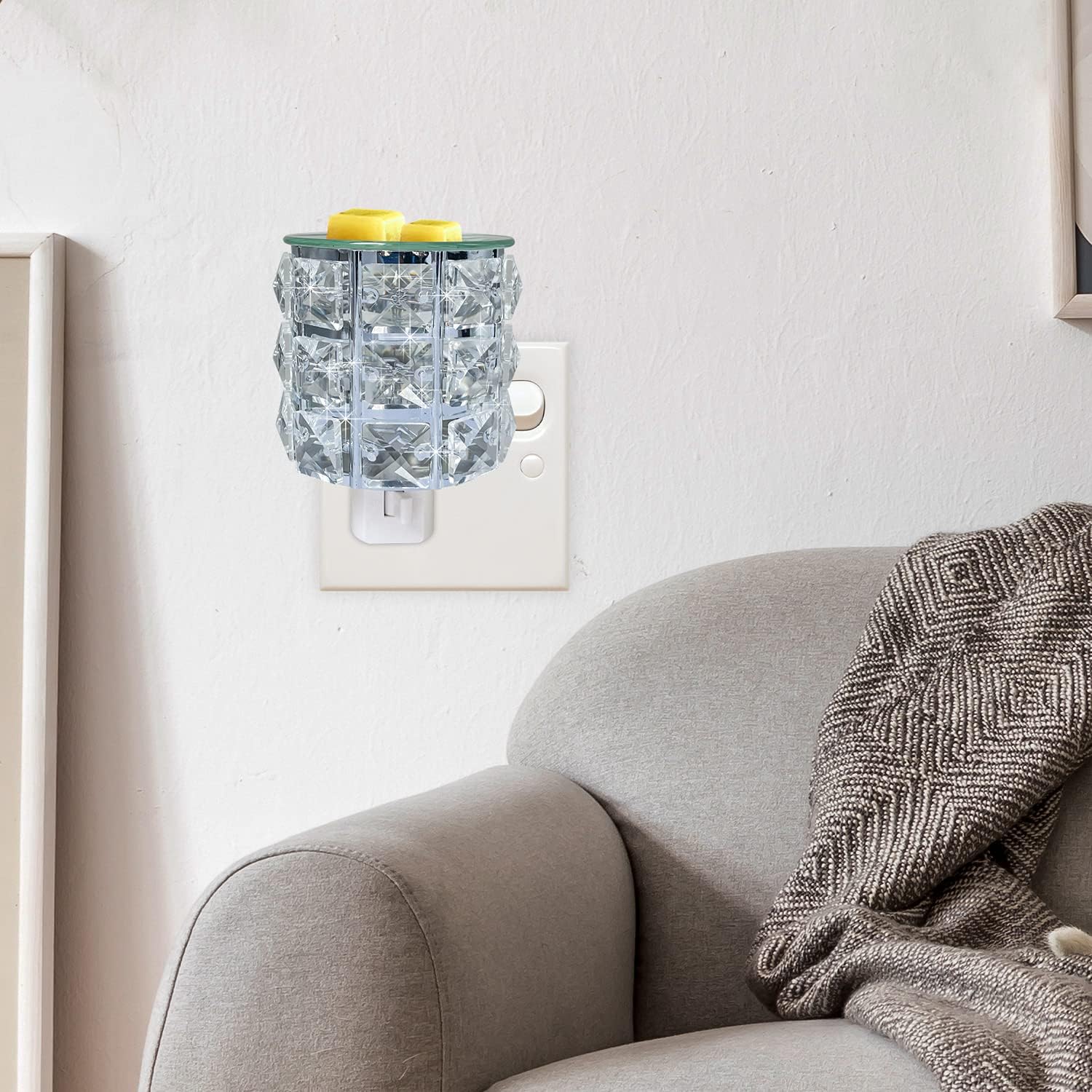 MeplLivs Plug-in Crystal Wax Melt Warmer - Silver
