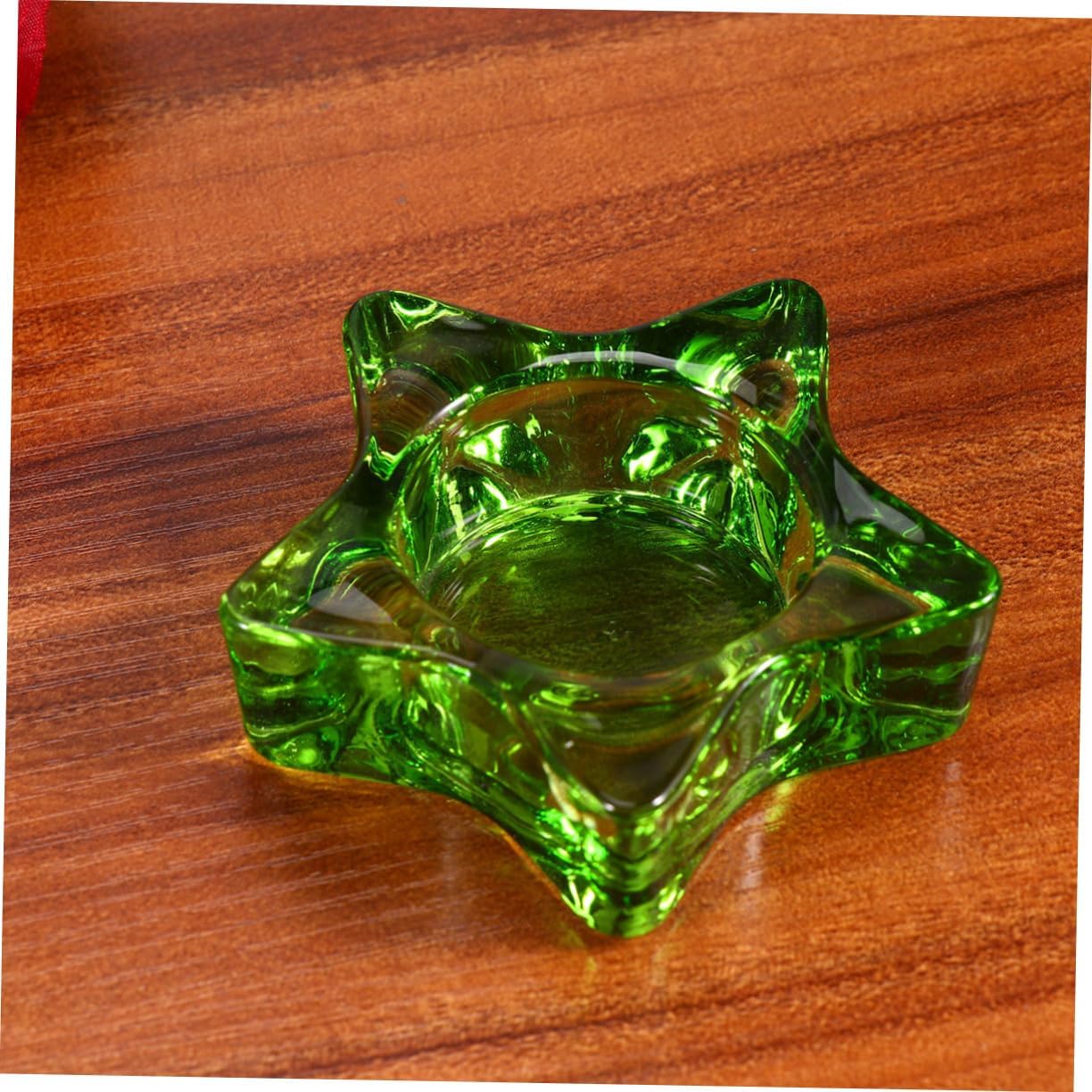 Garneck 2 Pcs Glass Star Candlestick Holder Decor