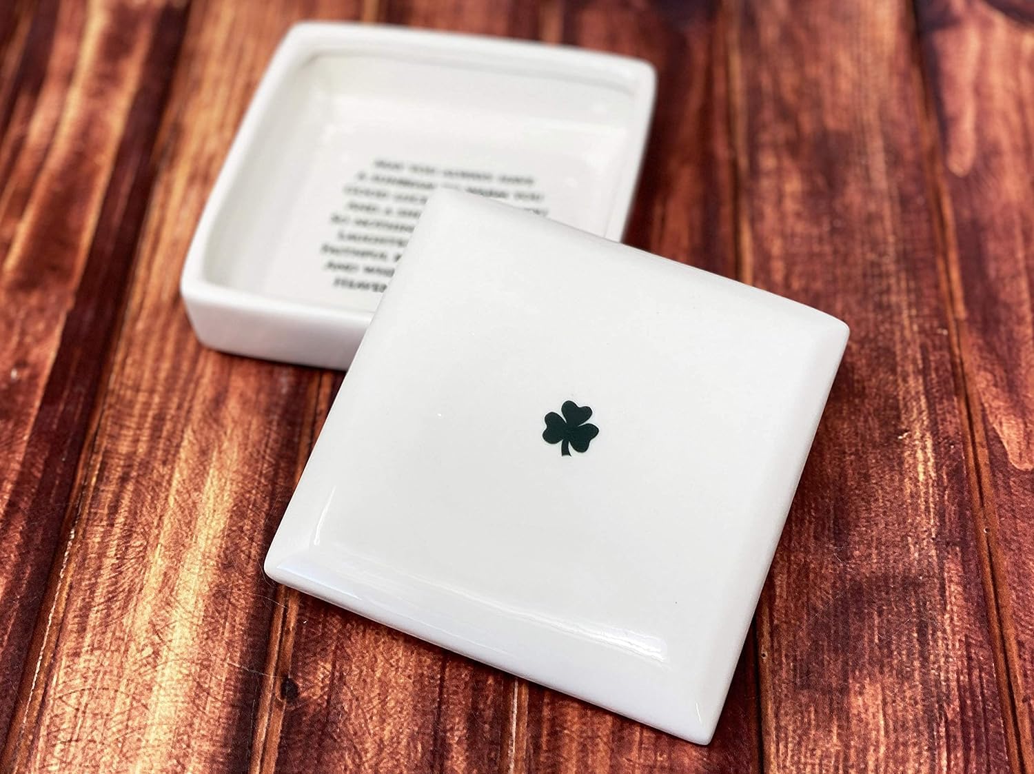Susabella Square Ceramic Keepsake Box with Irish Blessing