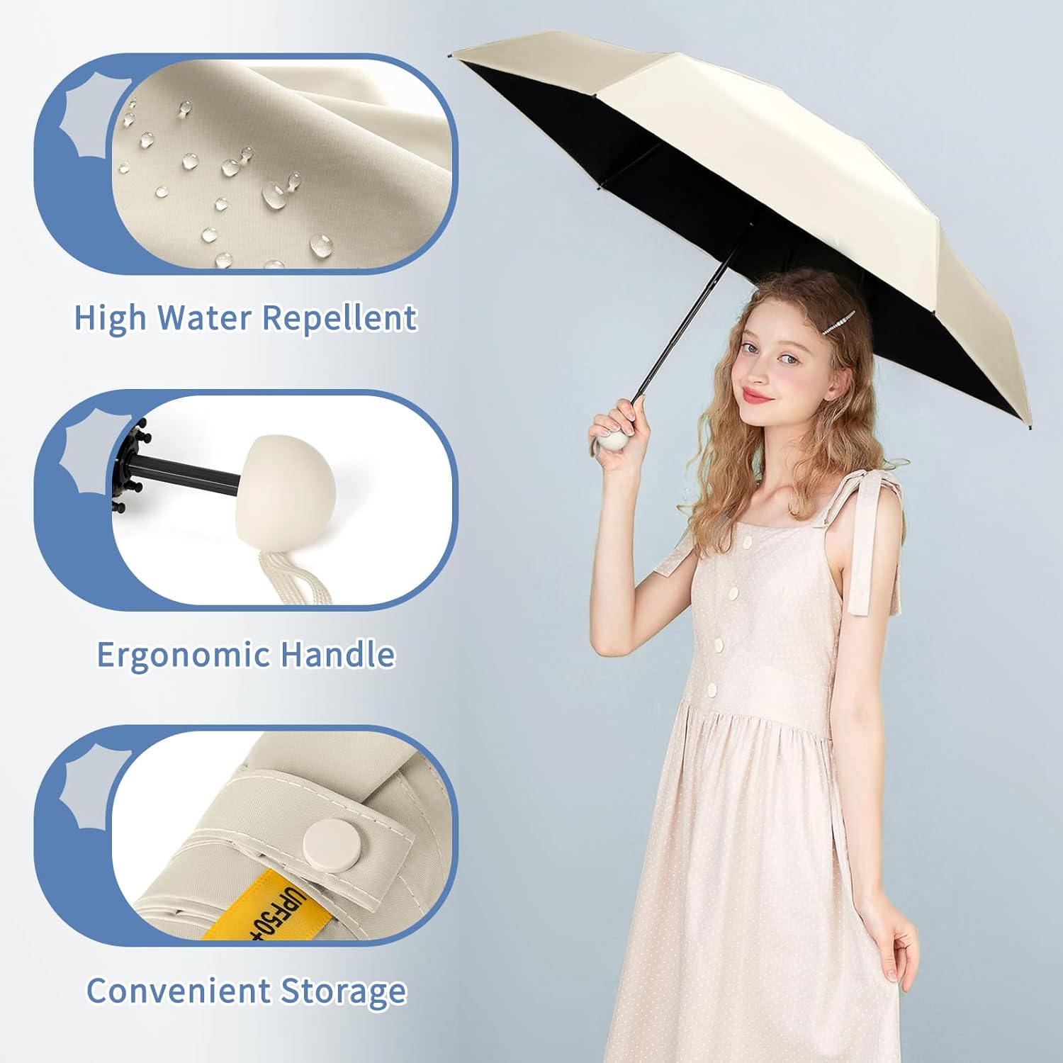 Yoobure Compact Folding Umbrella for Travel and UV Protection