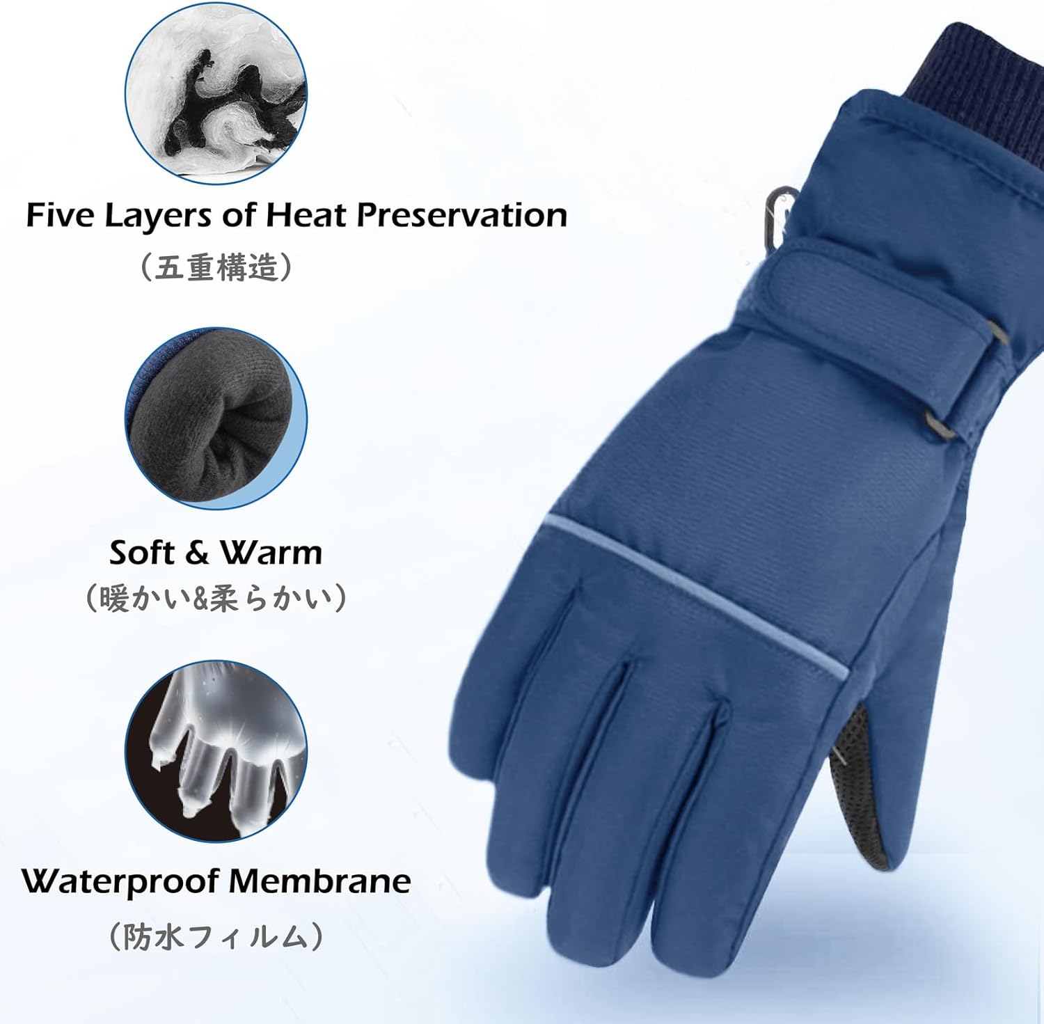 TRIWONDER Kids Windproof Ski Mittens