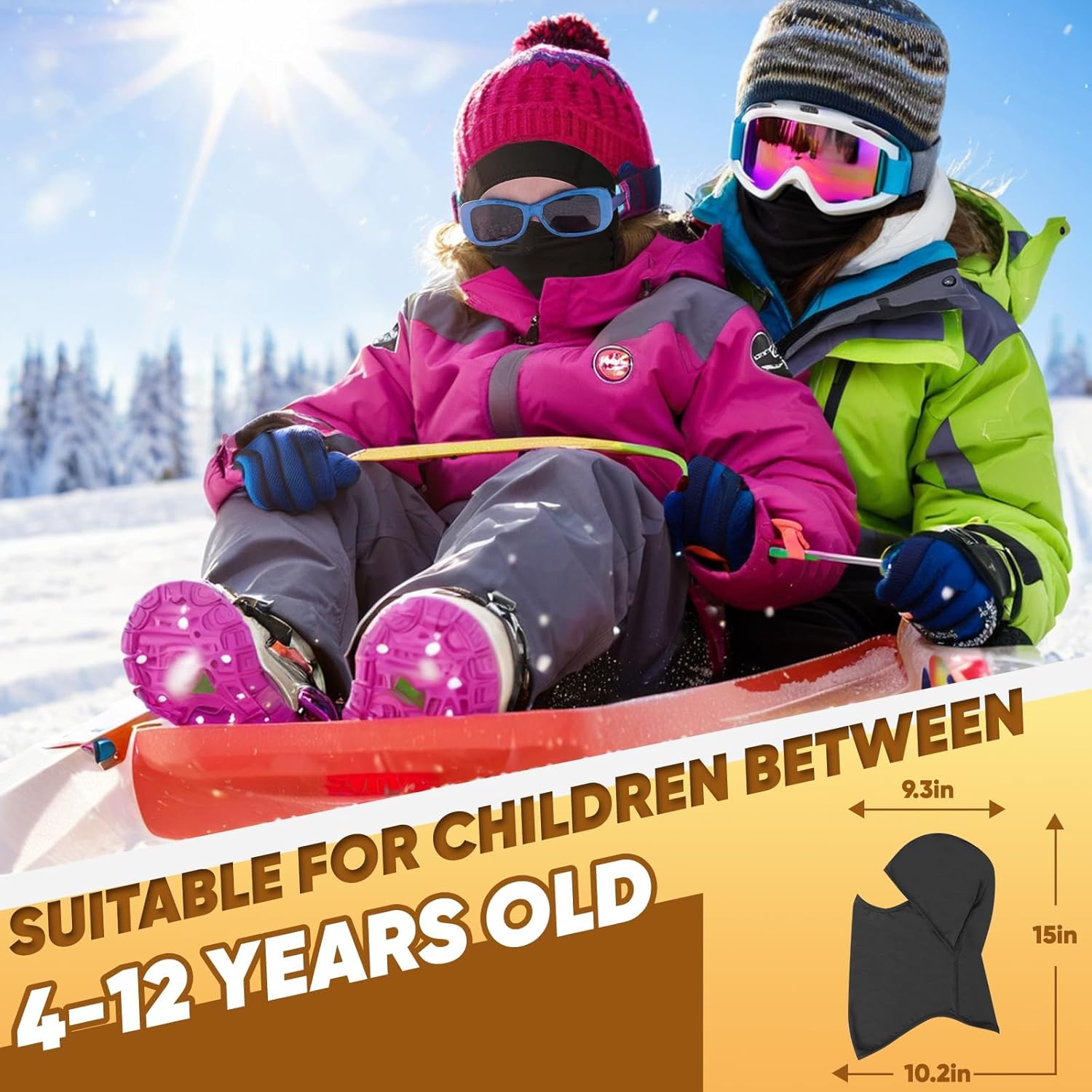 Ameceres Kids Balaclava Ski Mask Winter Cold Weather Windproof Face Cover