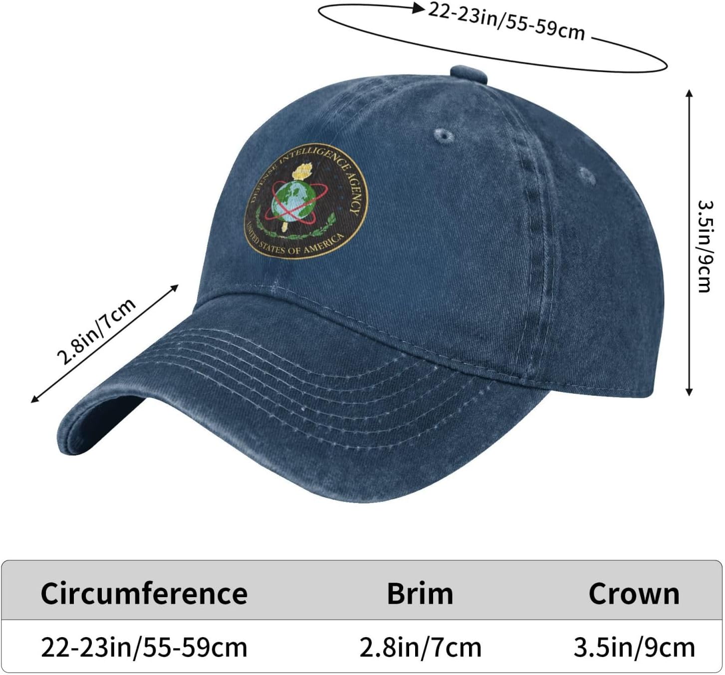Defense Intelligence Agency Black Baseball Cap for Men and Women