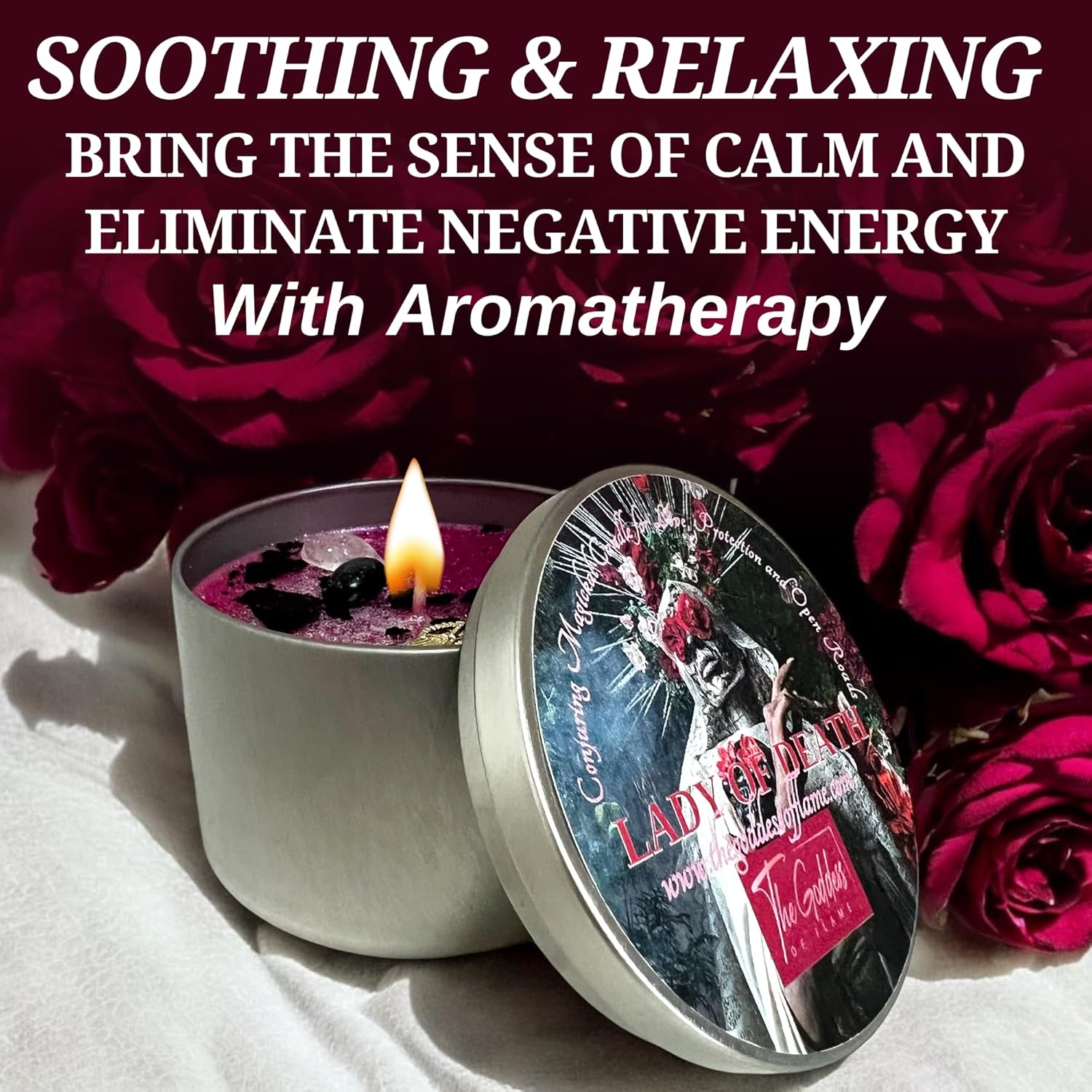 Lady of Death Santa Muerte Candle 16 oz Soy Candle