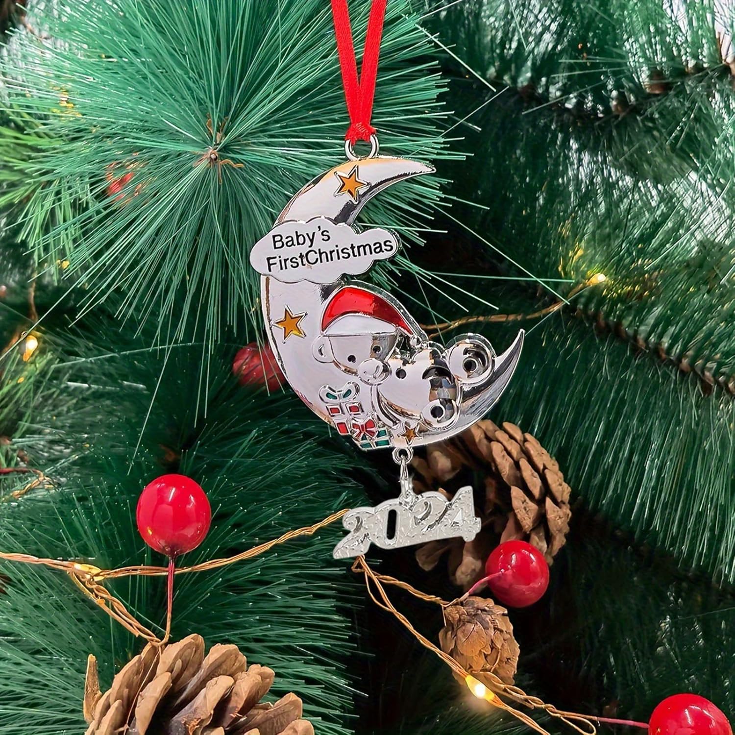 DLOULP Baby First Christmas Tree Pendant