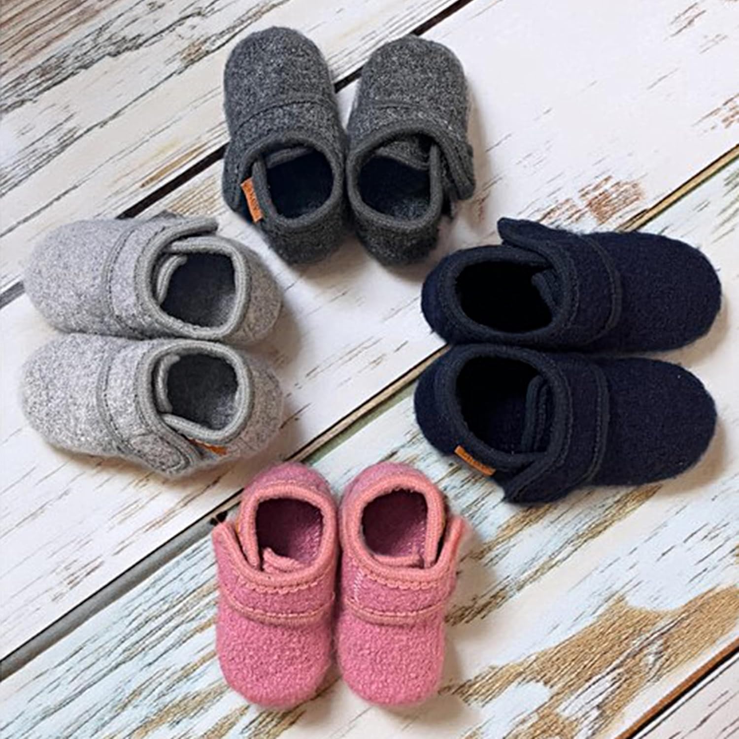 Wool Booties Slippers for Toddler Baby Infant with Leather Sole 1