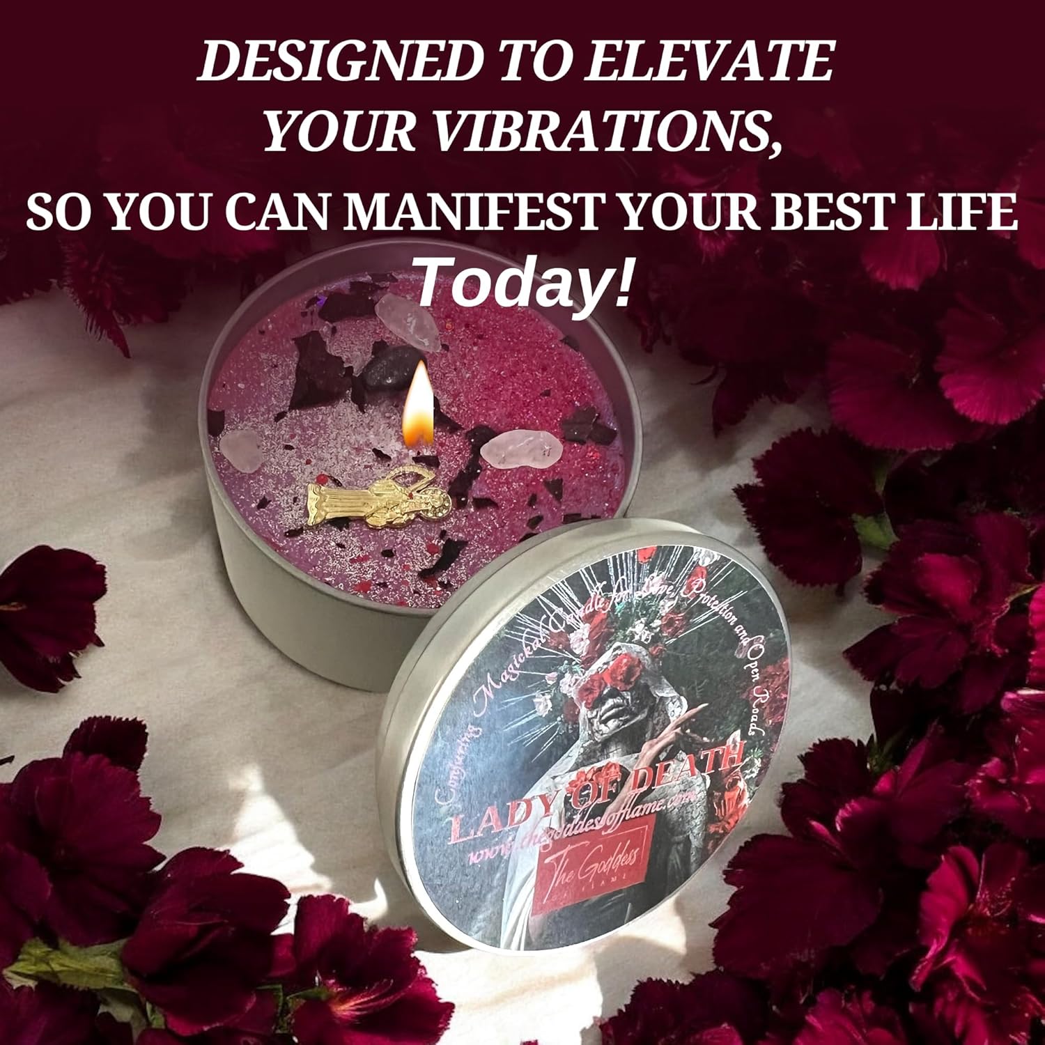 Lady of Death Santa Muerte Candle 16 oz Soy Candle
