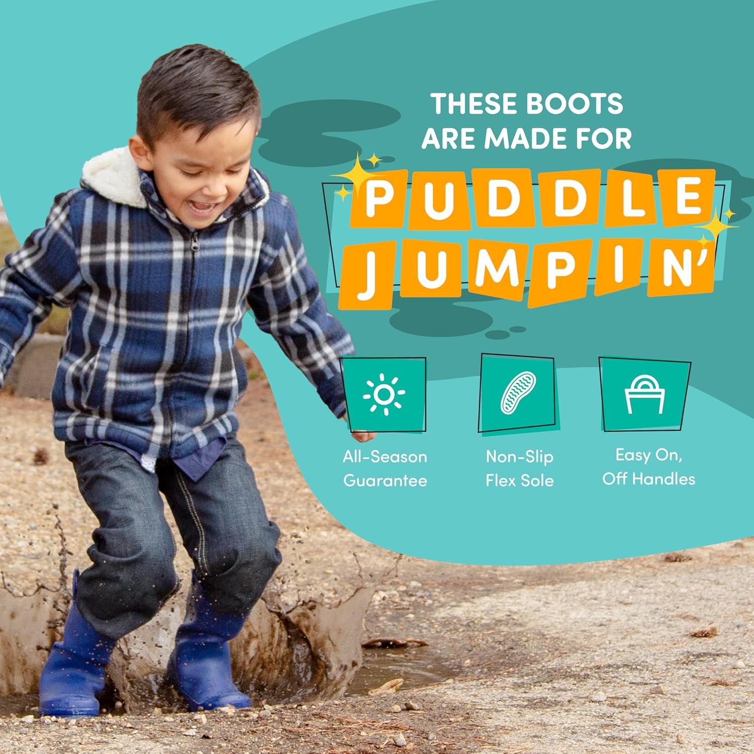 Lone Cone Premium Rain Boots for Kids with Solid Design