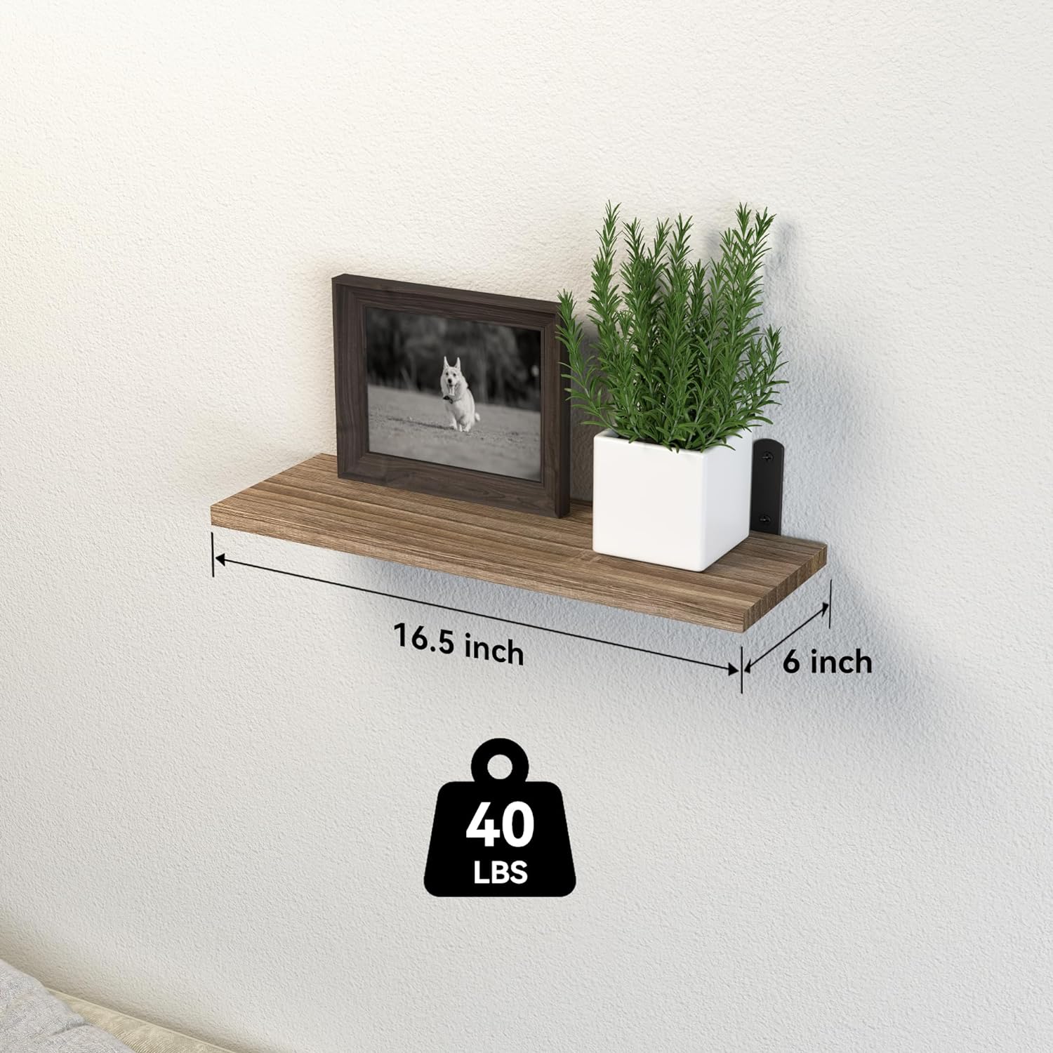 DOLLFIO 3 Set Floating Wall Shelves - Rustic Brown