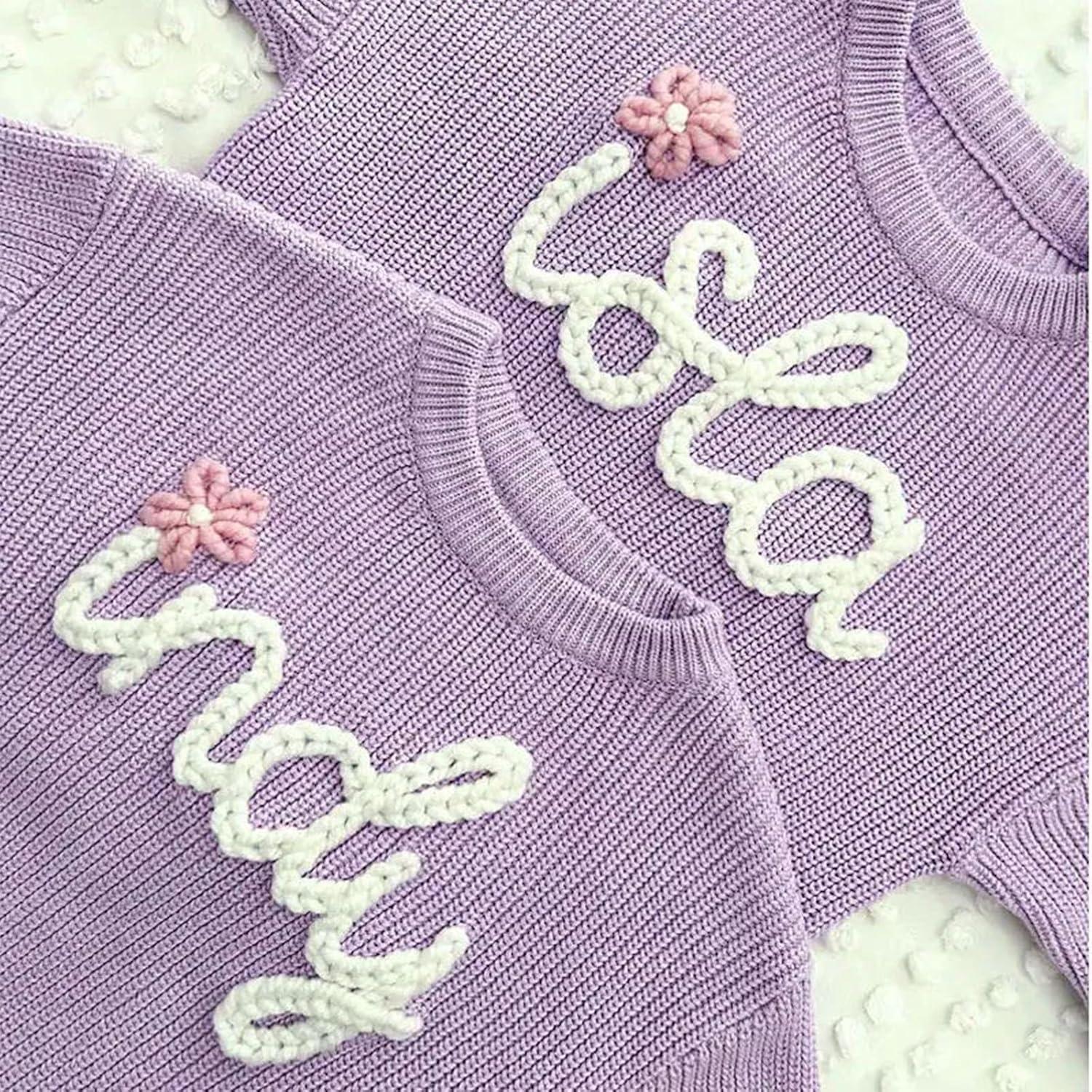 Personalized Toddler Baby Girl Floral Crewneck Sweater