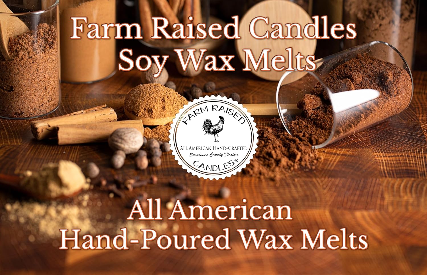 Farm Raised Candles - 5 Fall Spice Scents Soy Wax Cubes