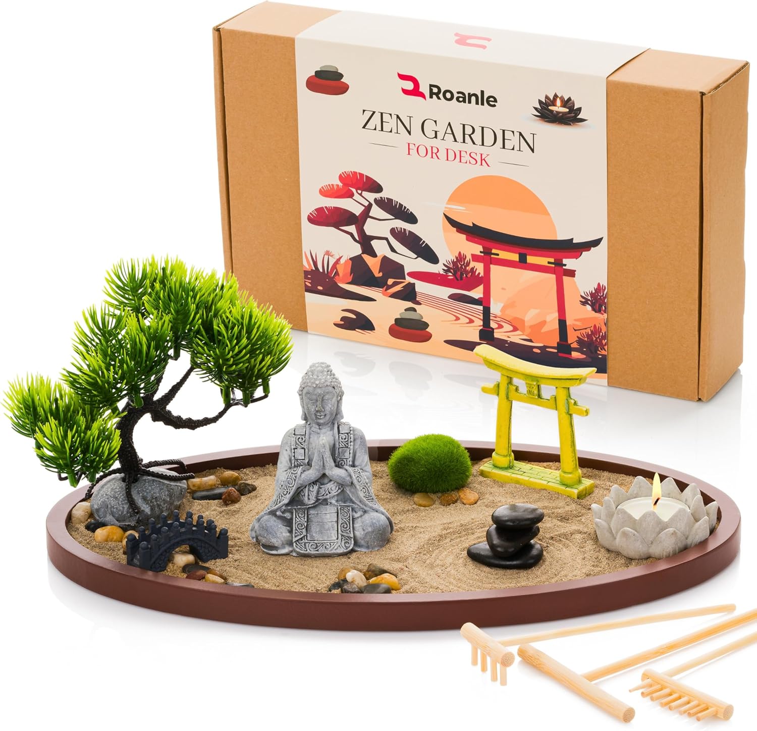 Roanle Zen Garden Desk Kit Miniature Japanese Decor