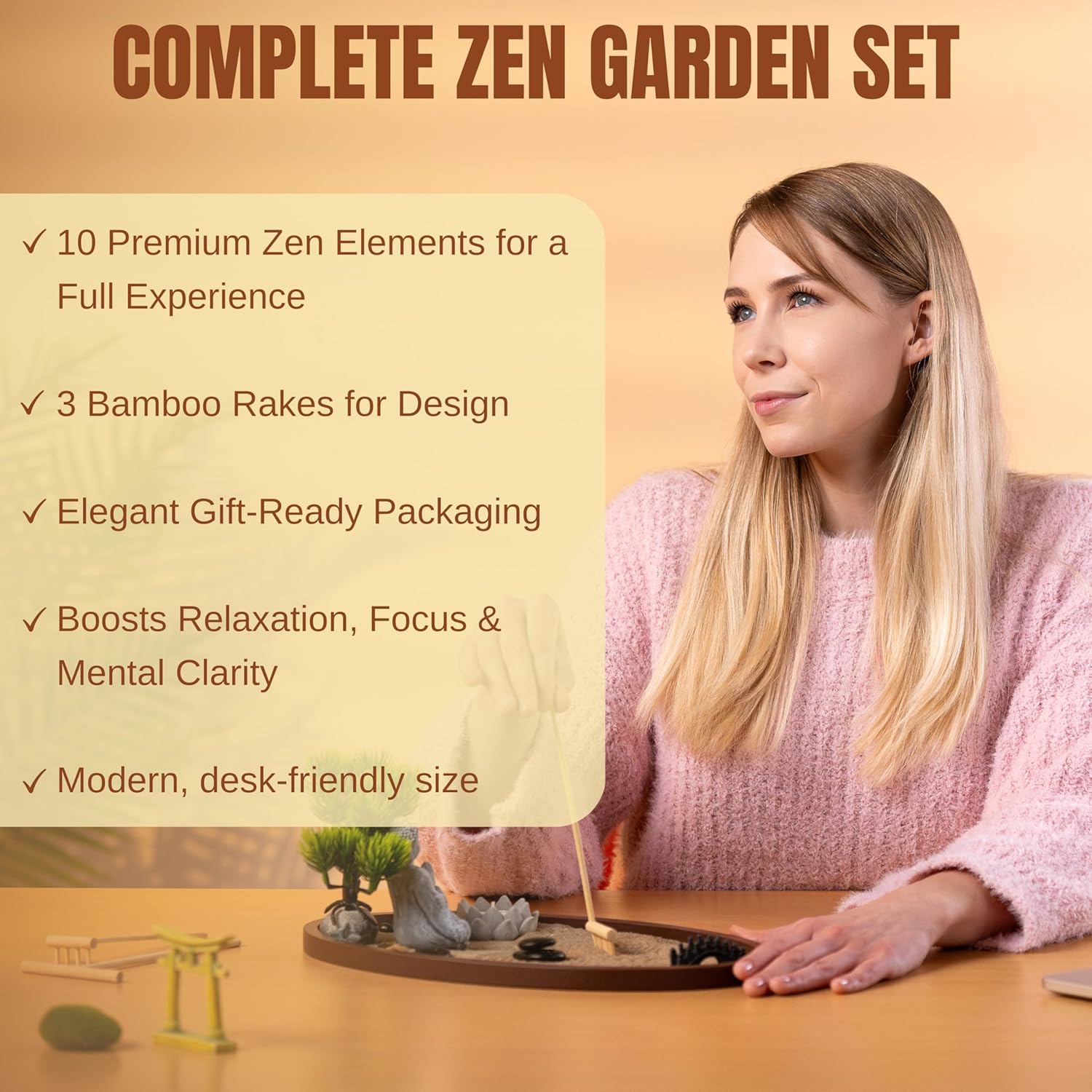 Roanle Zen Garden Desk Kit Miniature Japanese Decor