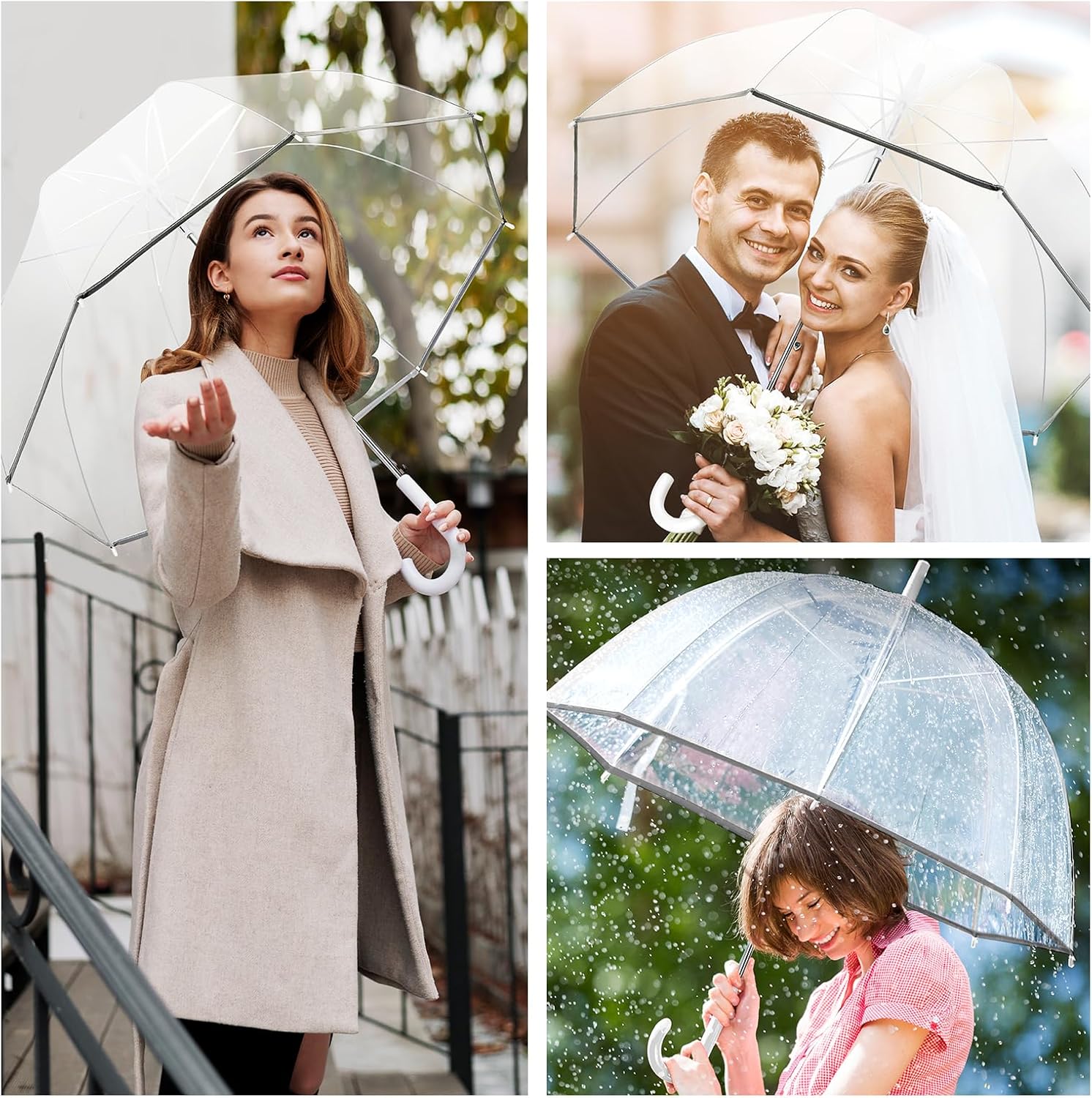 52 Inch Clear Bubble Umbrella for Women