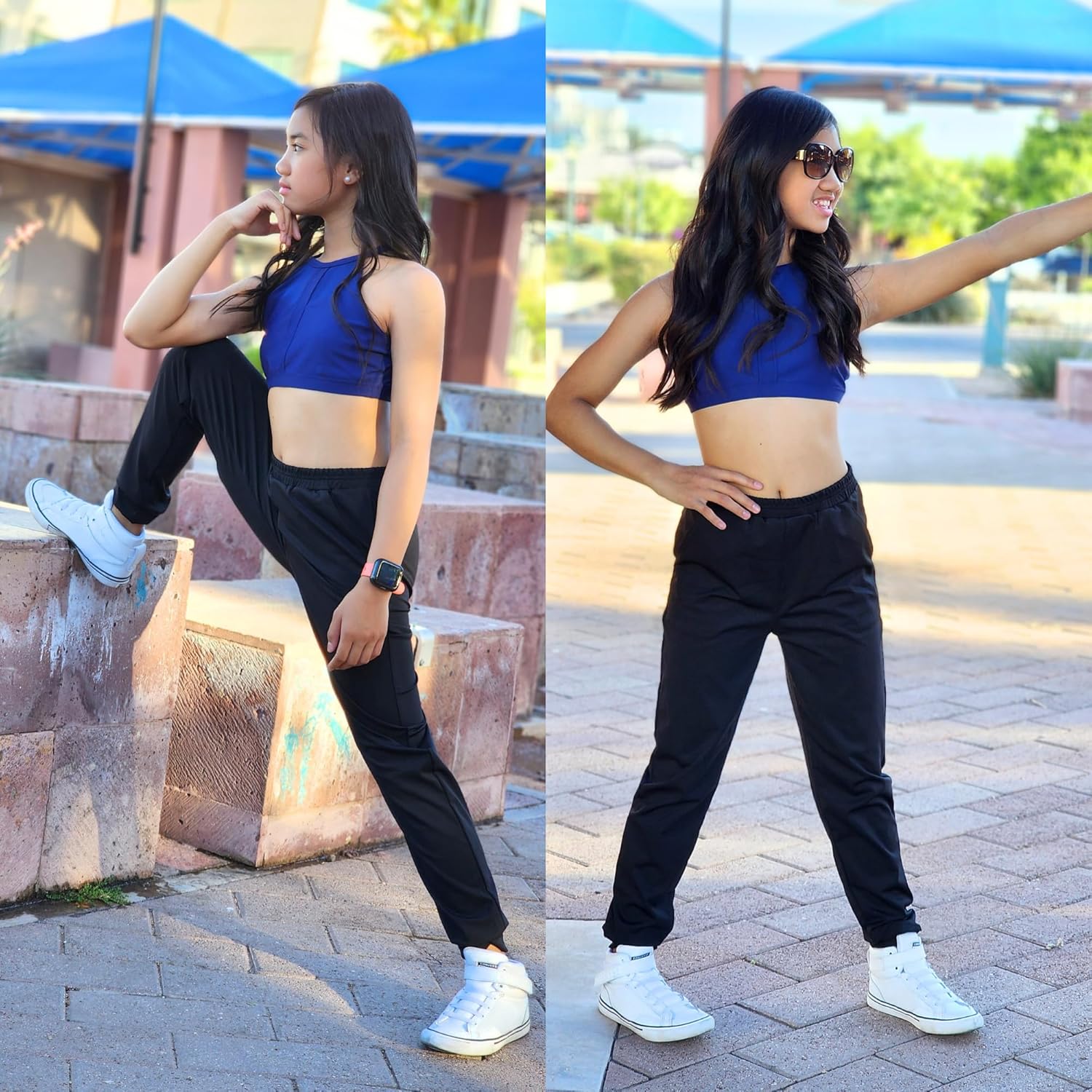 BIG ELEPHANT Girls Quick Dry Active Joggers with Pocket
