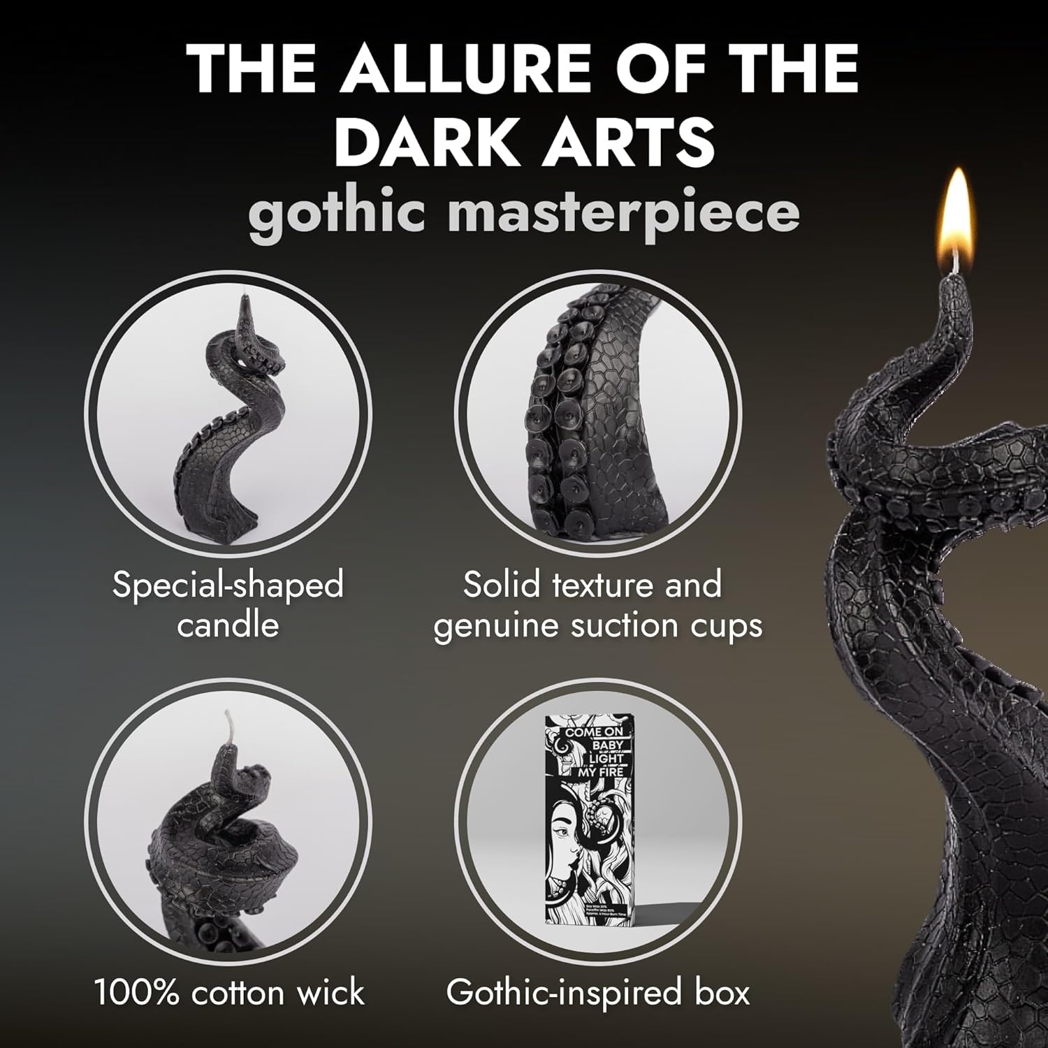 Gothic Decor Candles Snake Tentacle Cat