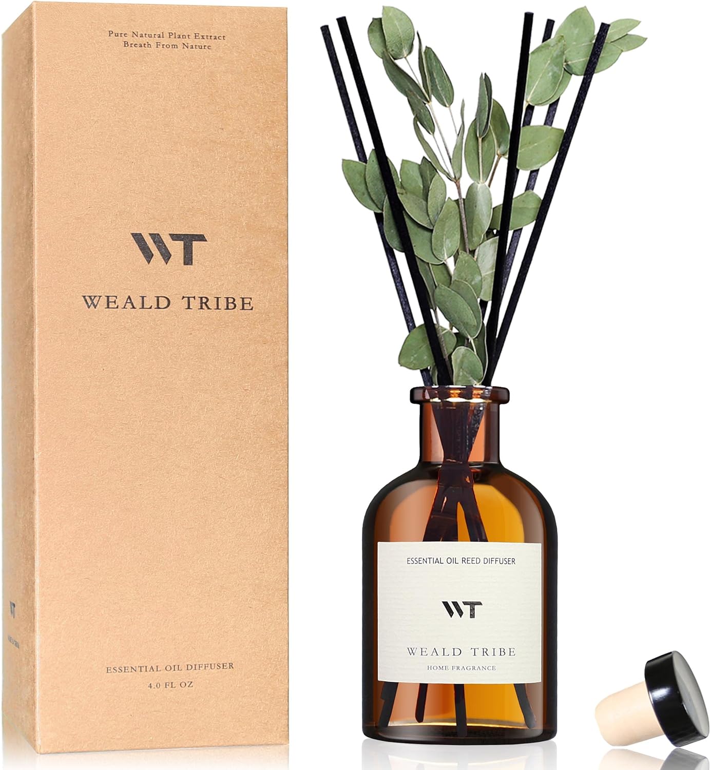WEALD TRIBE Reed Diffuser Set with Dried Flowers and Essential Oils