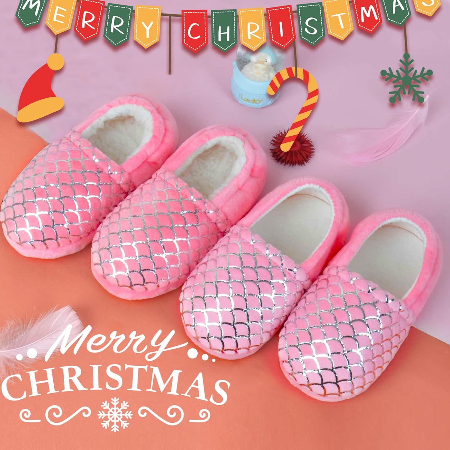 MIXIN Cute Kids Slippers with Memory Foam and Rubber Sole
