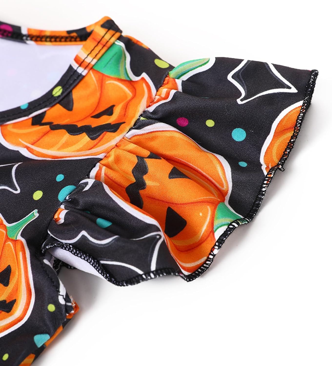 Halloween Christmas Toddler Girls Dress with Pumpkin Spider Ghost Print