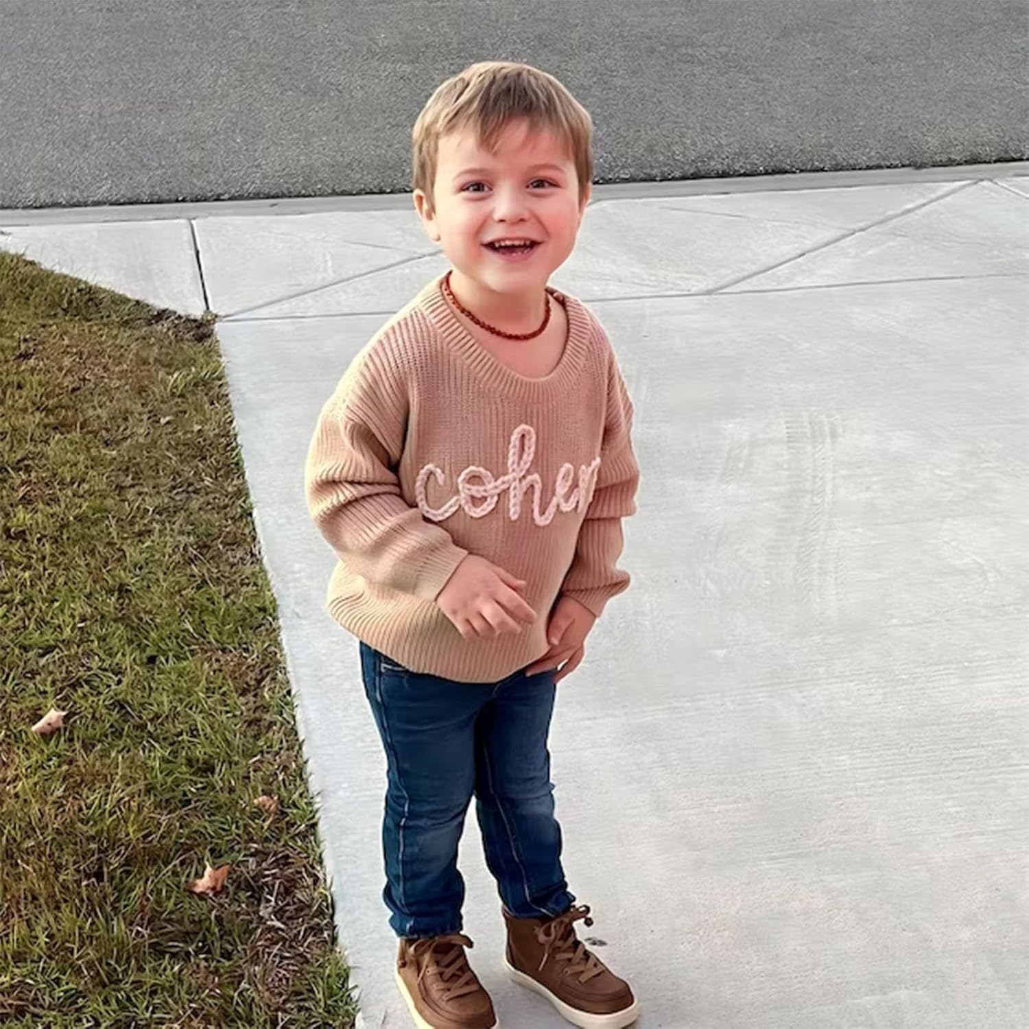 Personalized Toddler Baby Girl Floral Crewneck Sweater