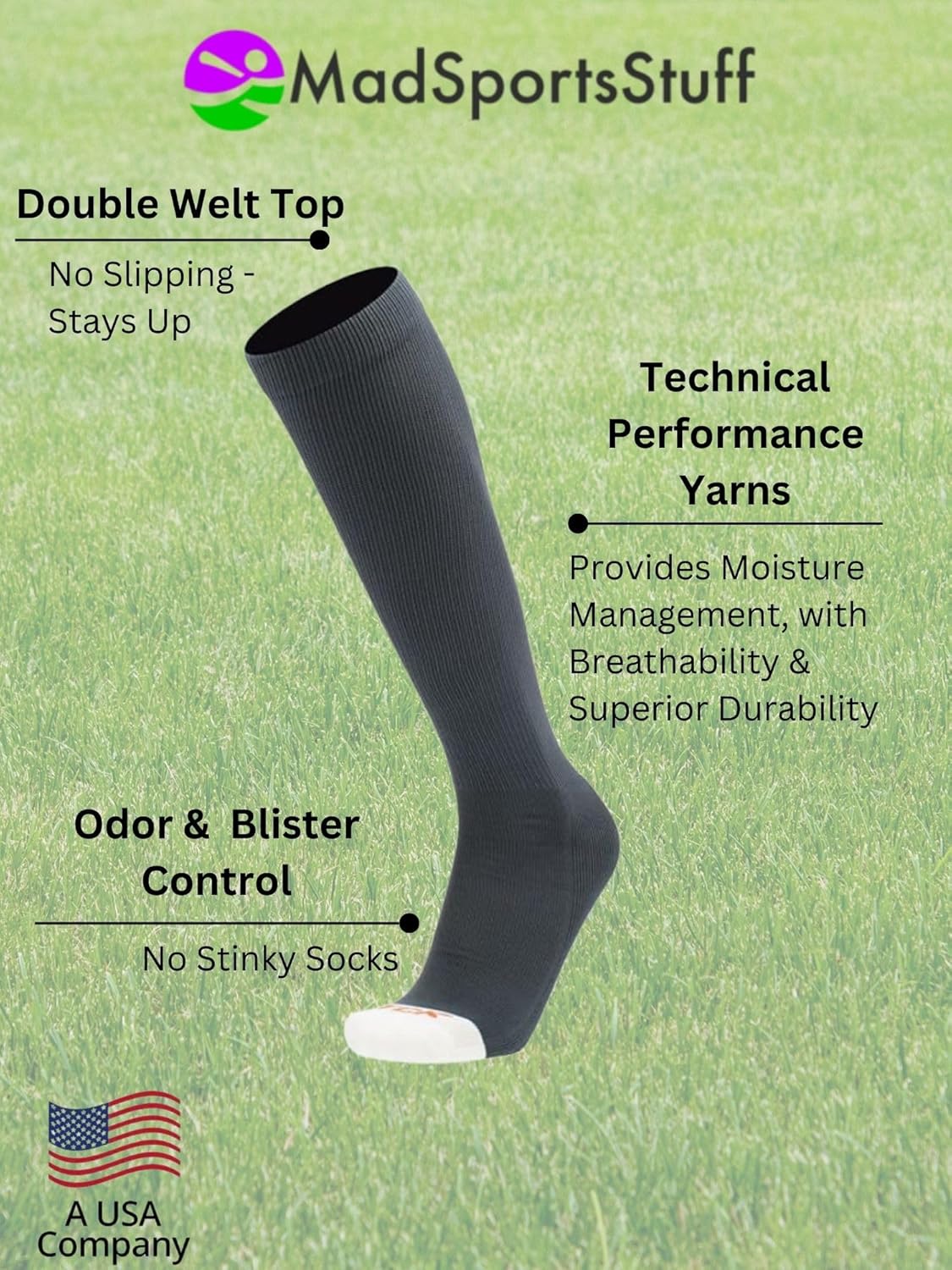 MadSportsStuff Multi-Sport Socks and Belt Combo 1