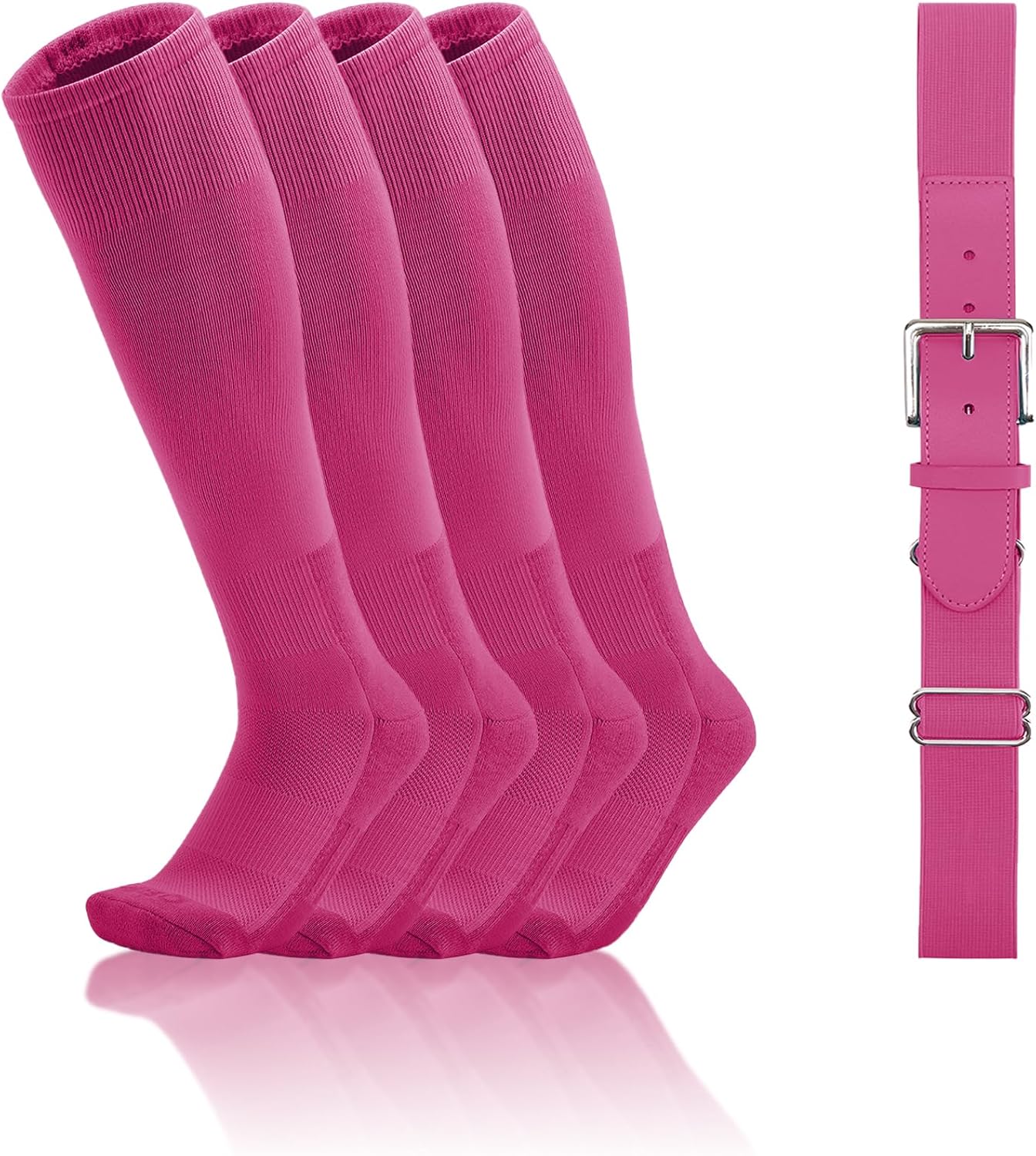 QBK Toddler Baseball Socks and Belt Combo Set
