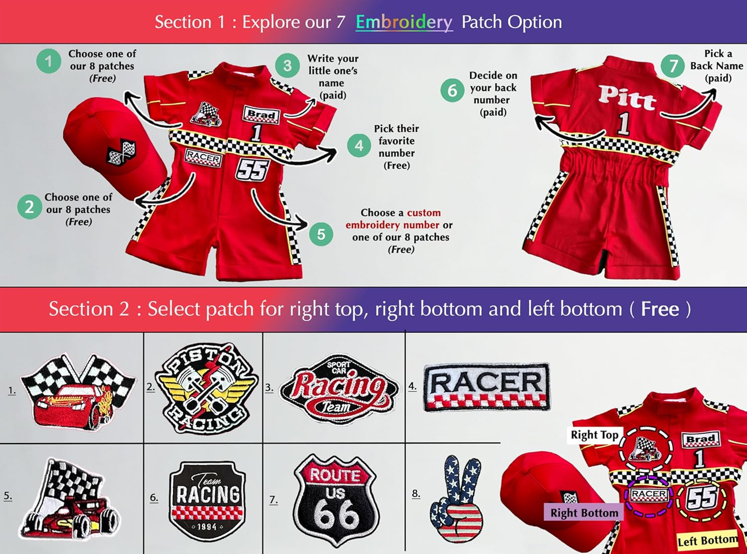 Handmade Race Car Driver Costume for Toddlers 12-18 Months