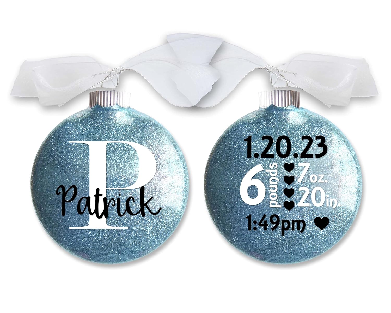 FIREFLY WISHES Personalized Baby Boy First Christmas Ornament 1