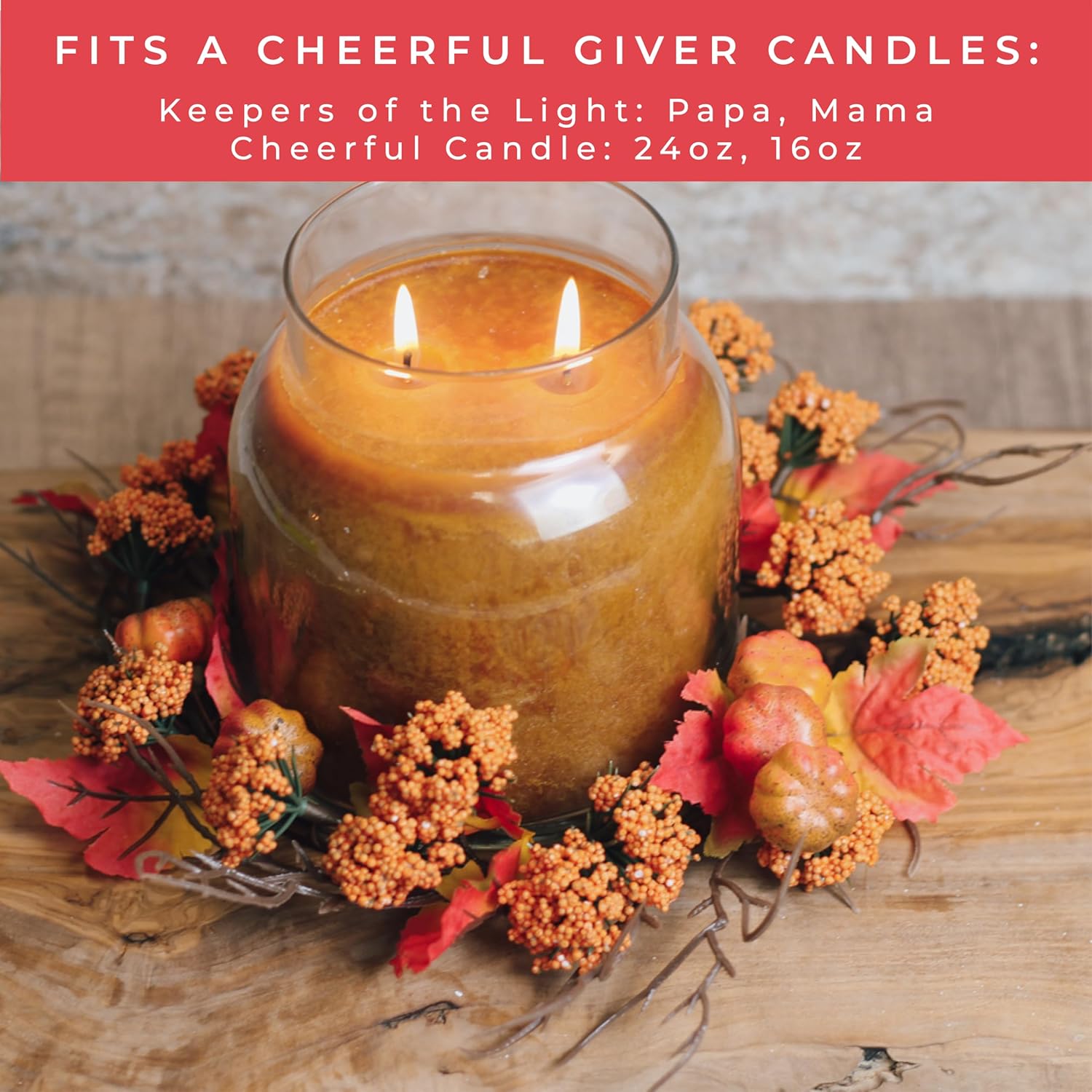 A Cheerful Giver Candle Ring Fall Themed