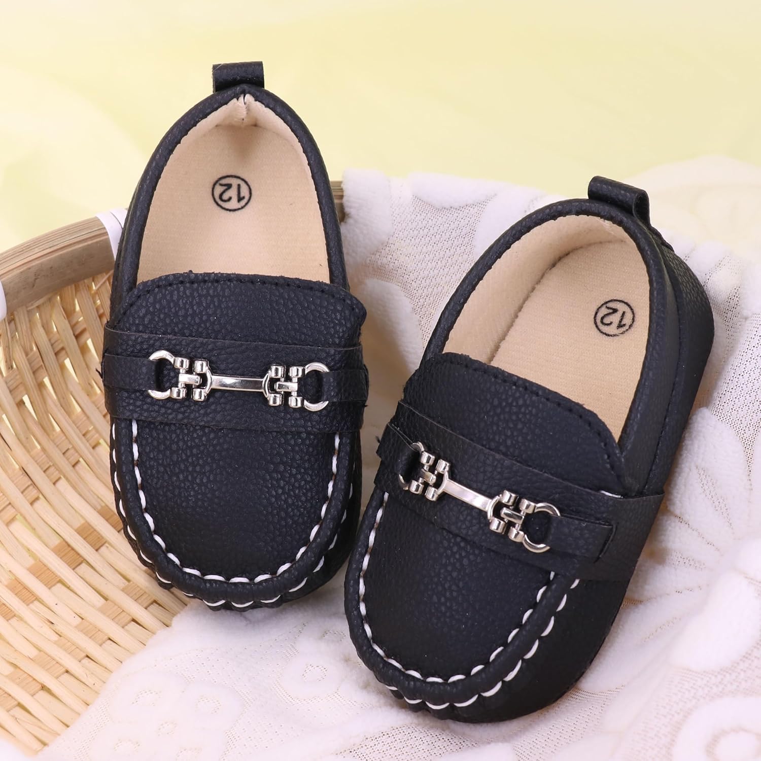 LONSOEN Baby Crib Shoes for Boys Girls Prewalker Walking