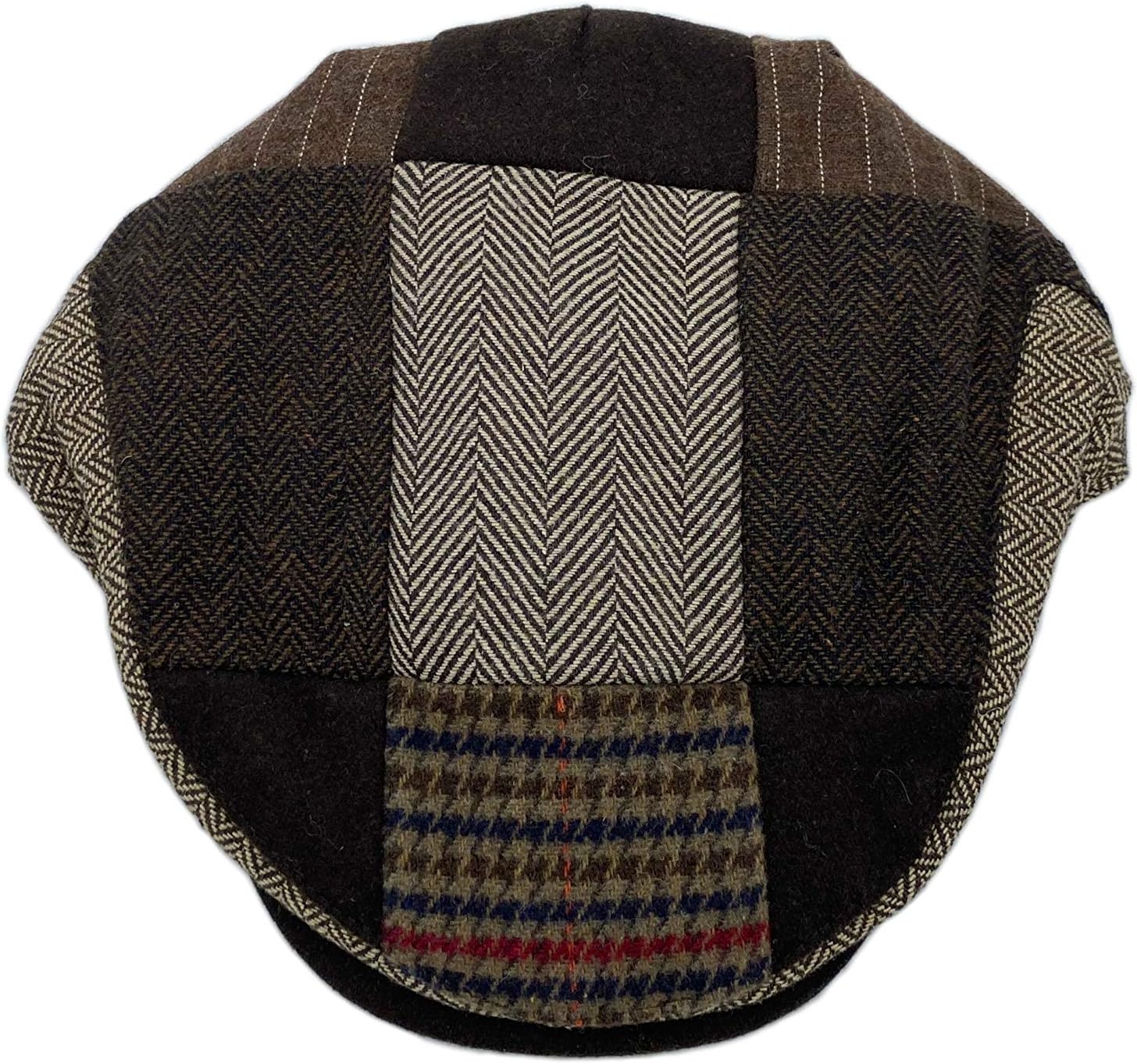 DAIDEM Multi Pattern Patchwork Wool Blend Newsboy Cap