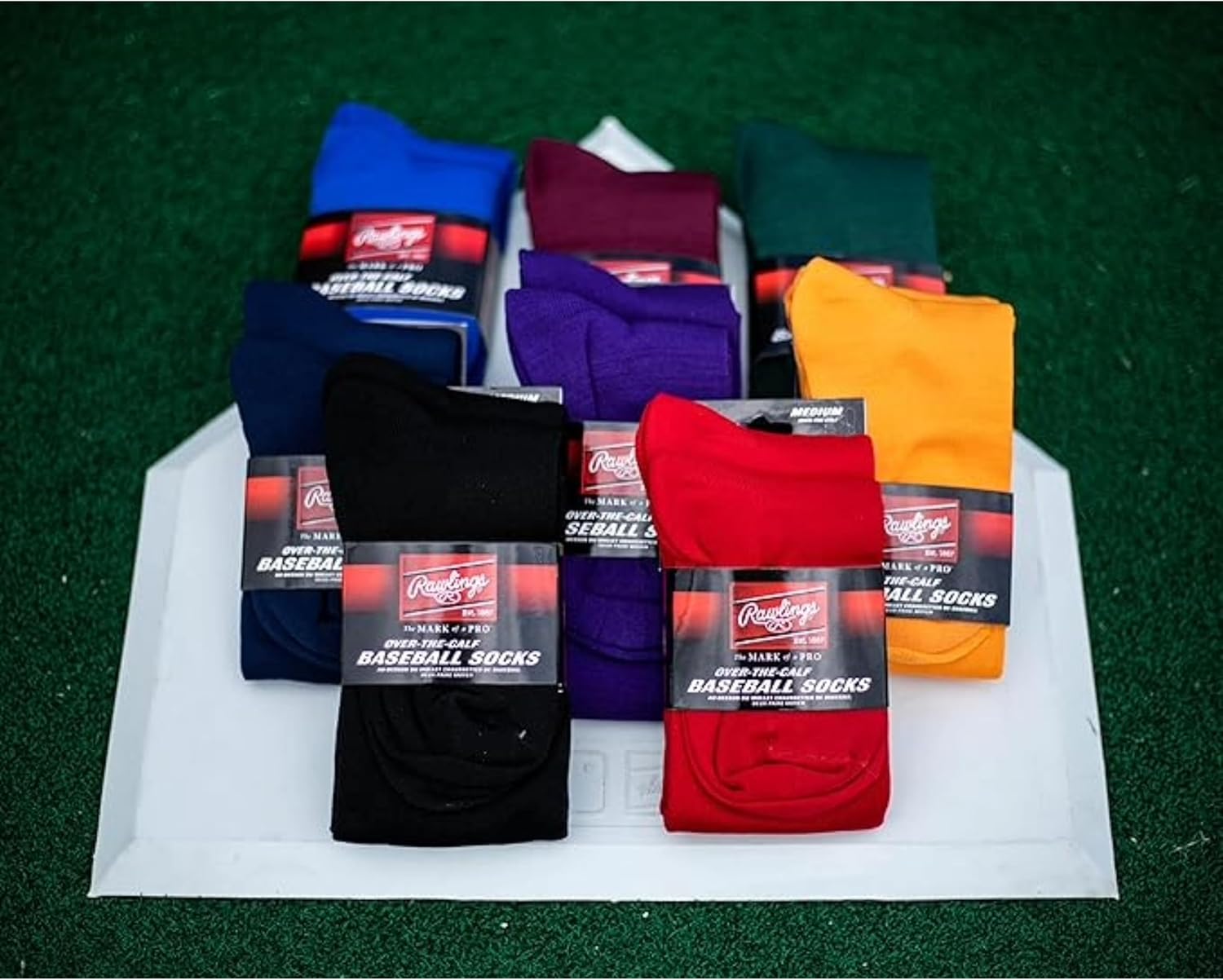 Rawlings 2 Pair Athletic Socks Baseball Softball
