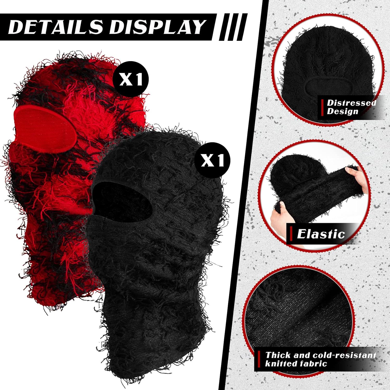 Newcotte 2 Pack Distressed Ski Balaclava for Cold Weather 1