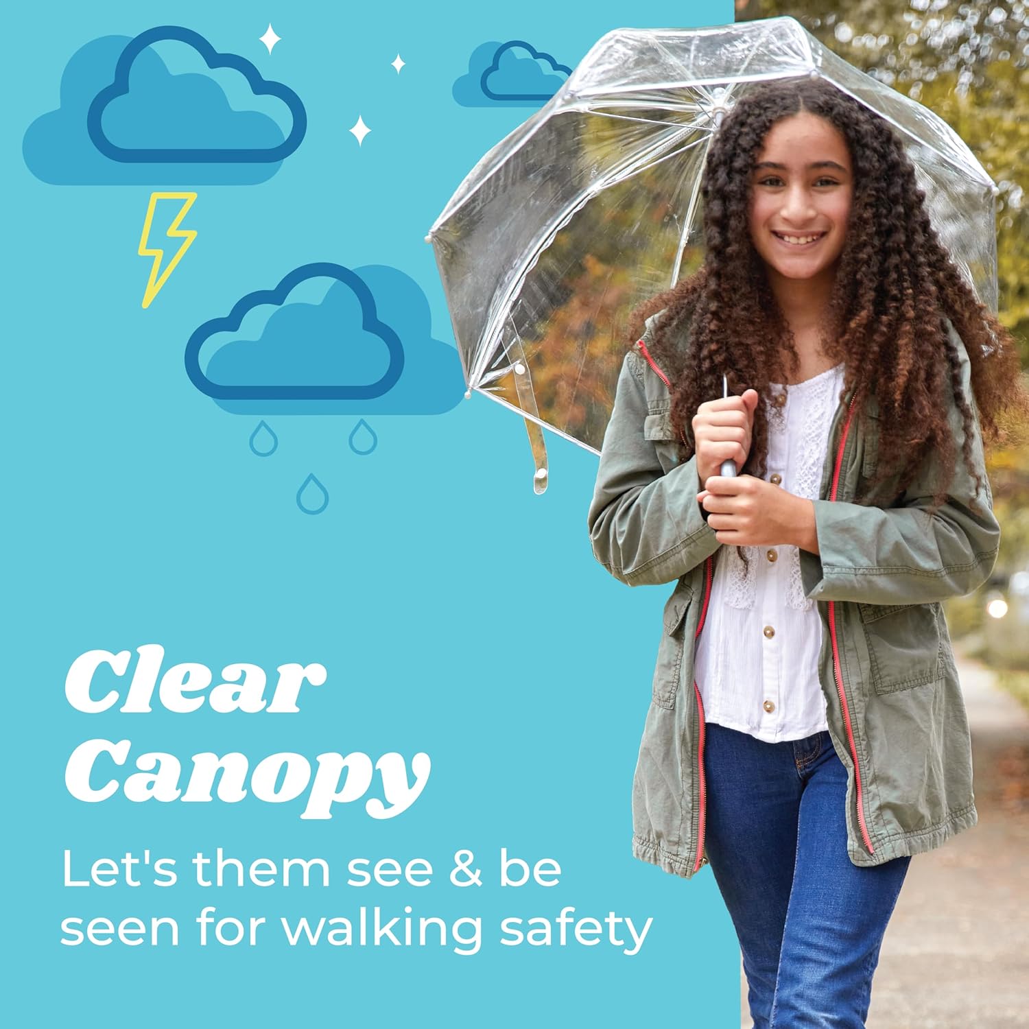 Totes Kids Clear Bubble Umbrella with Dome Canopy 1