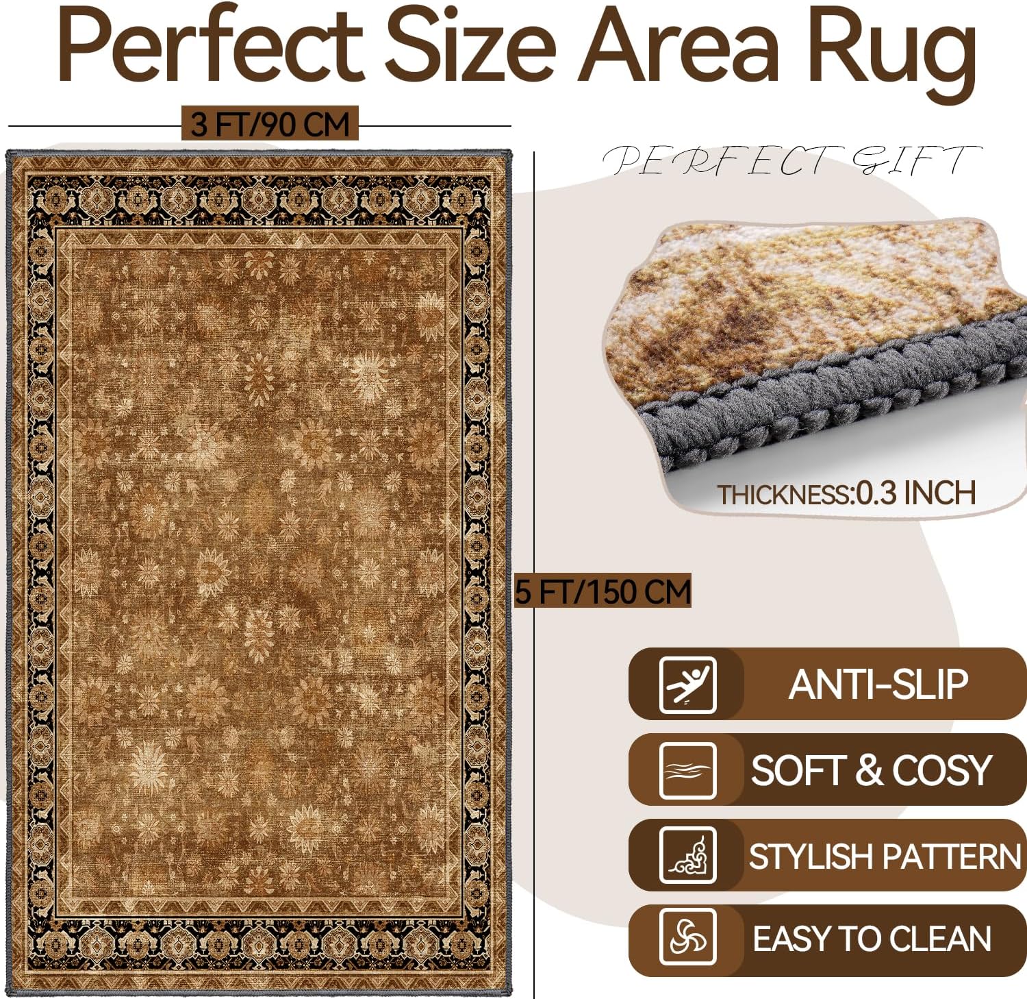 Hargiis Bohemian Runner Rug 35 Non-Slip Pet Friendly