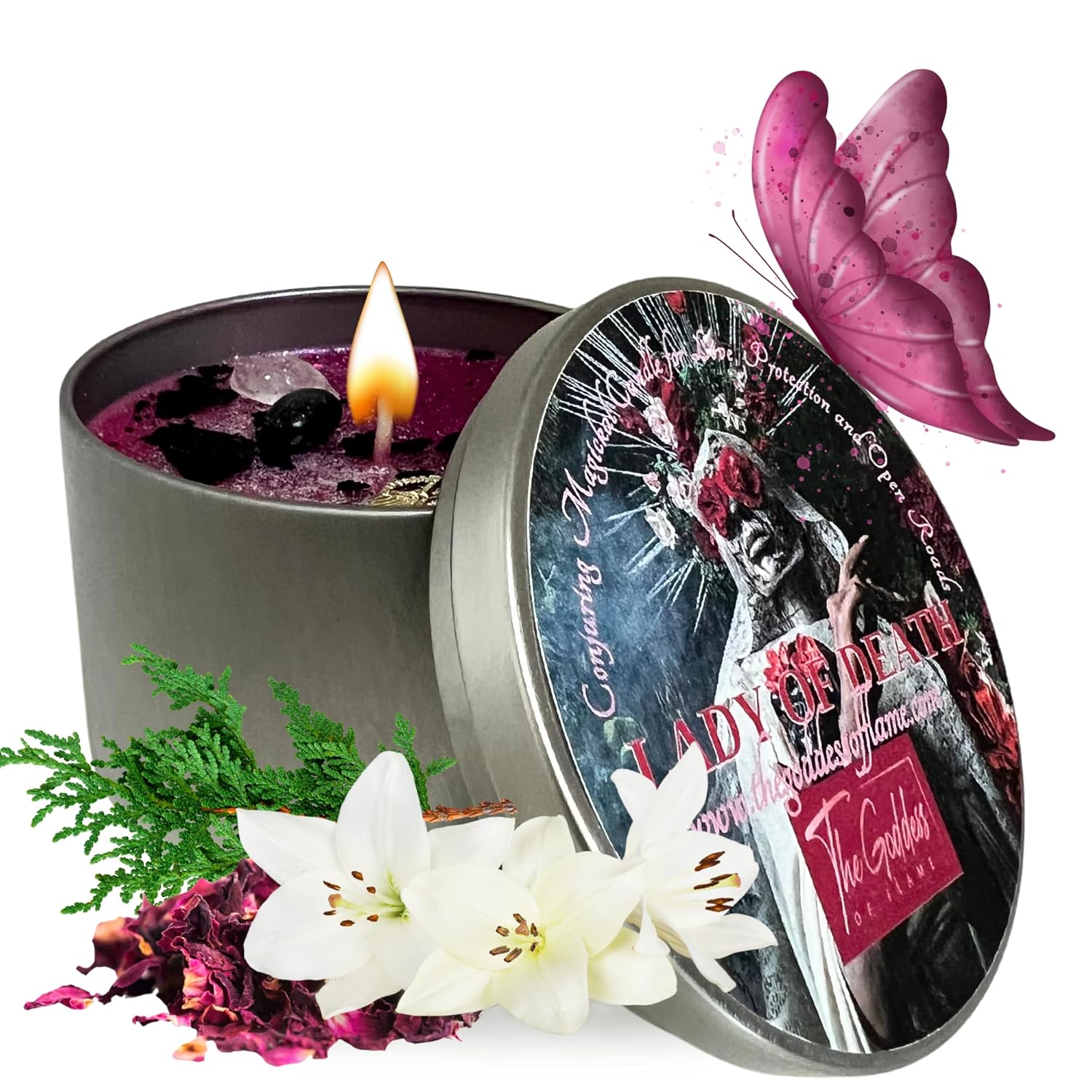Lady of Death Santa Muerte Candle 16 oz Soy Candle