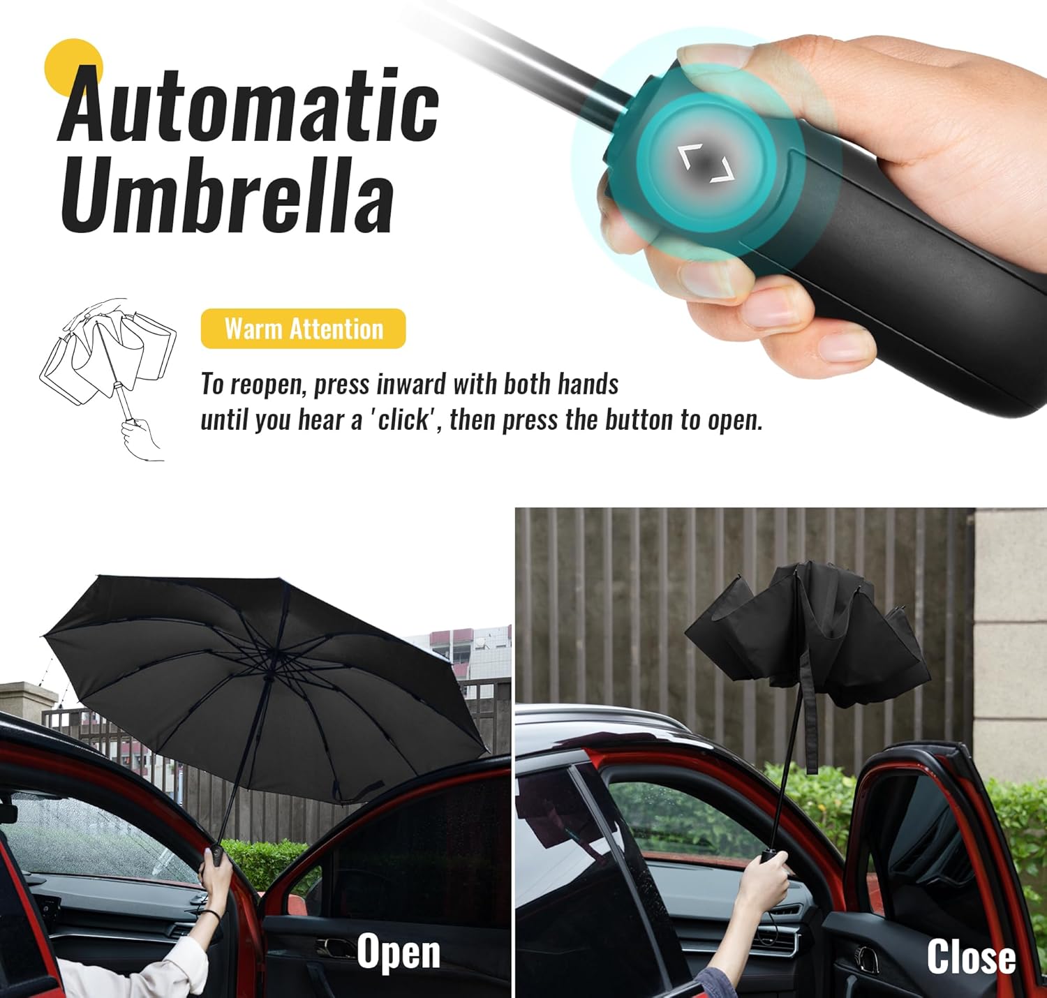 Chakipee Travel Inverted Umbrella 48inch Windproof