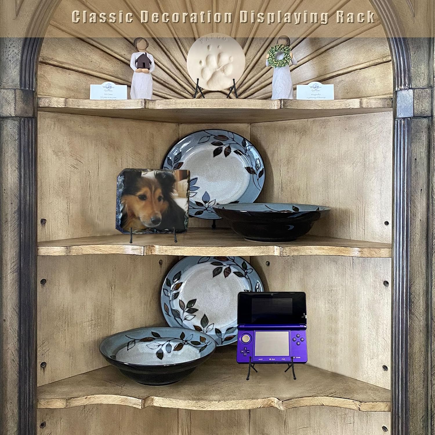 Adjustable Iron Plate Display Stand for Art and Decor