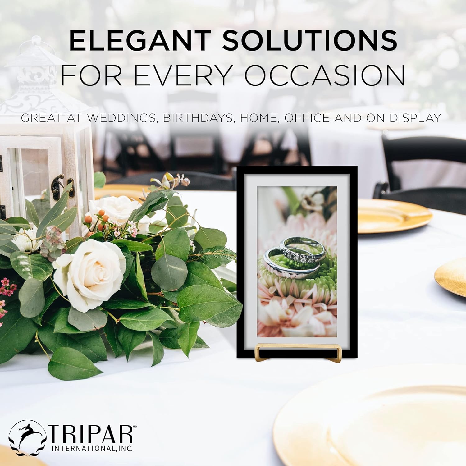 Tripar 4-Inch Gold Plated Square Book Holder Easel Stand